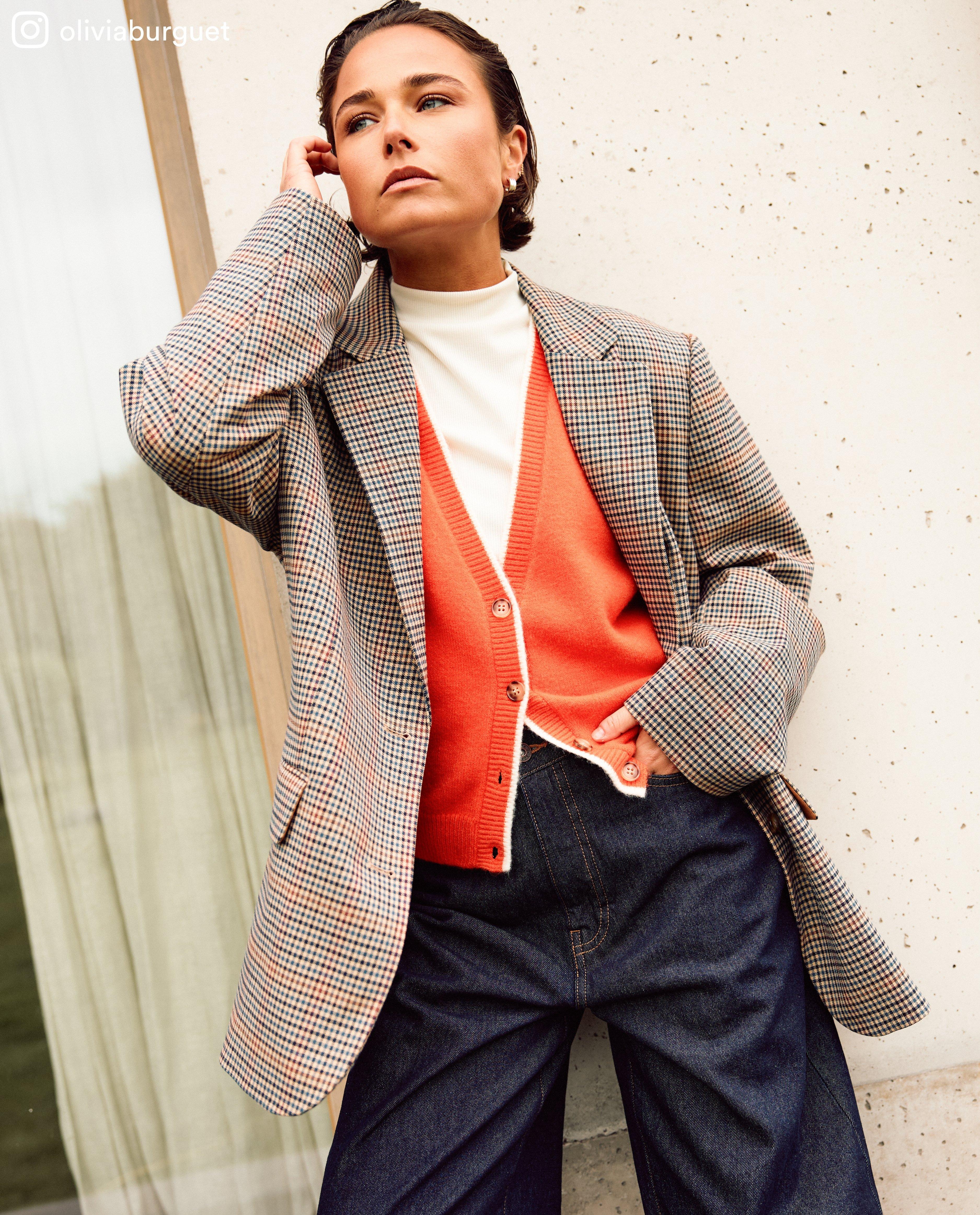 Blazer met ruiten, loose fit