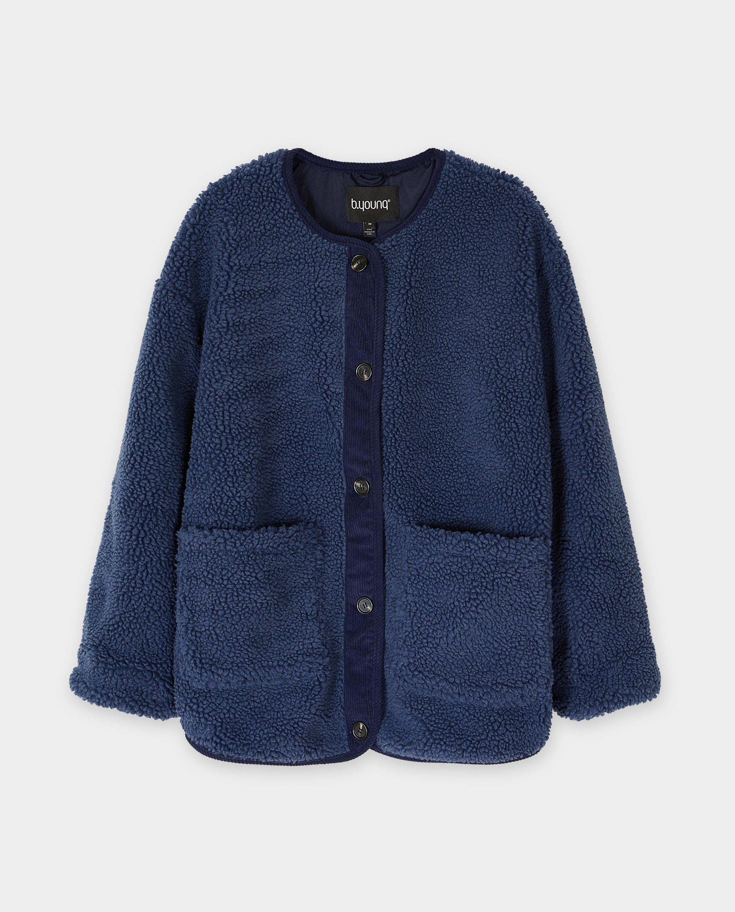 Winterjassen - Teddy vest met ribfluwelen details