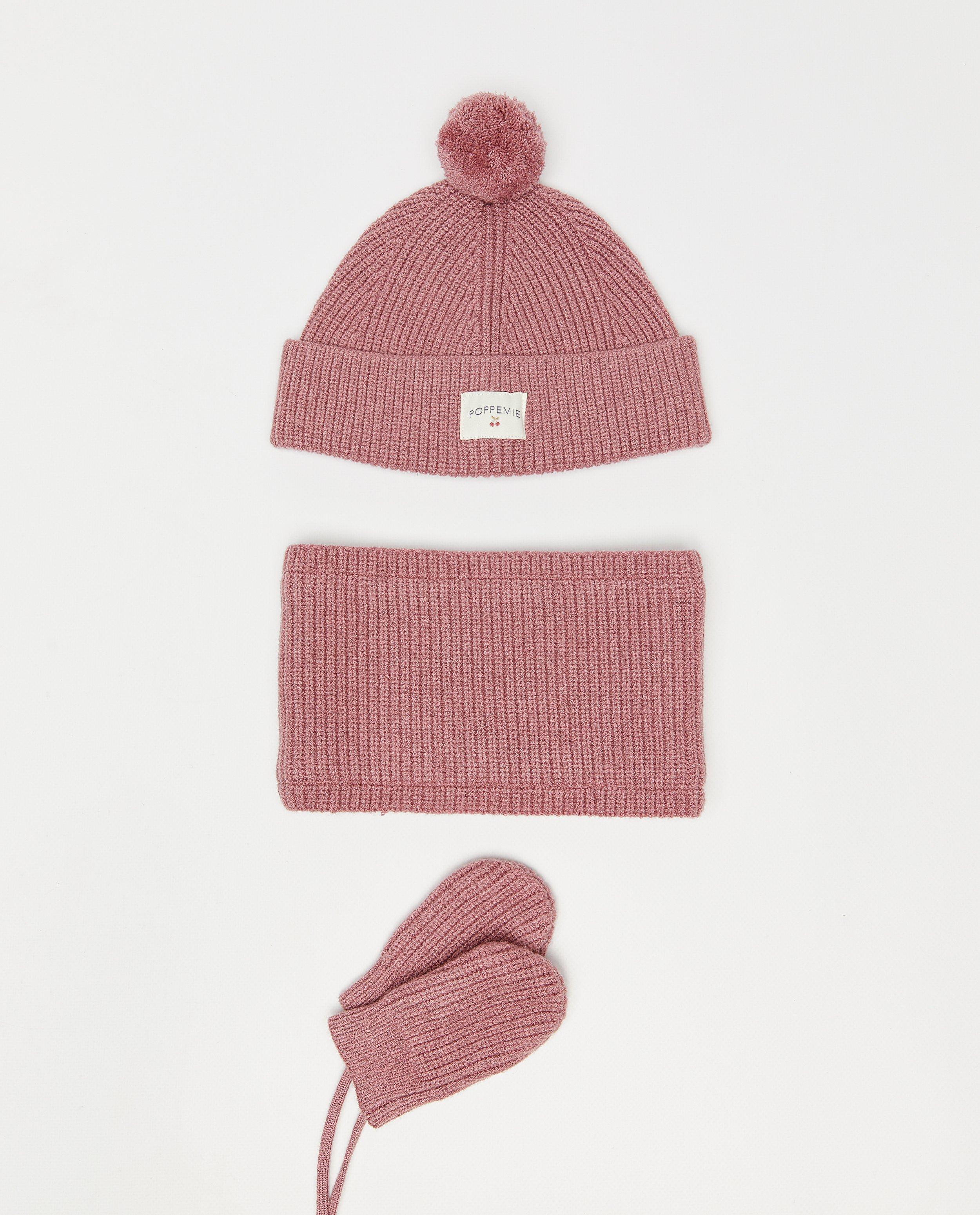 Set: muts + wanten + sjaal, Poppemie - Product Detail - roze - afbeelding nummer 1