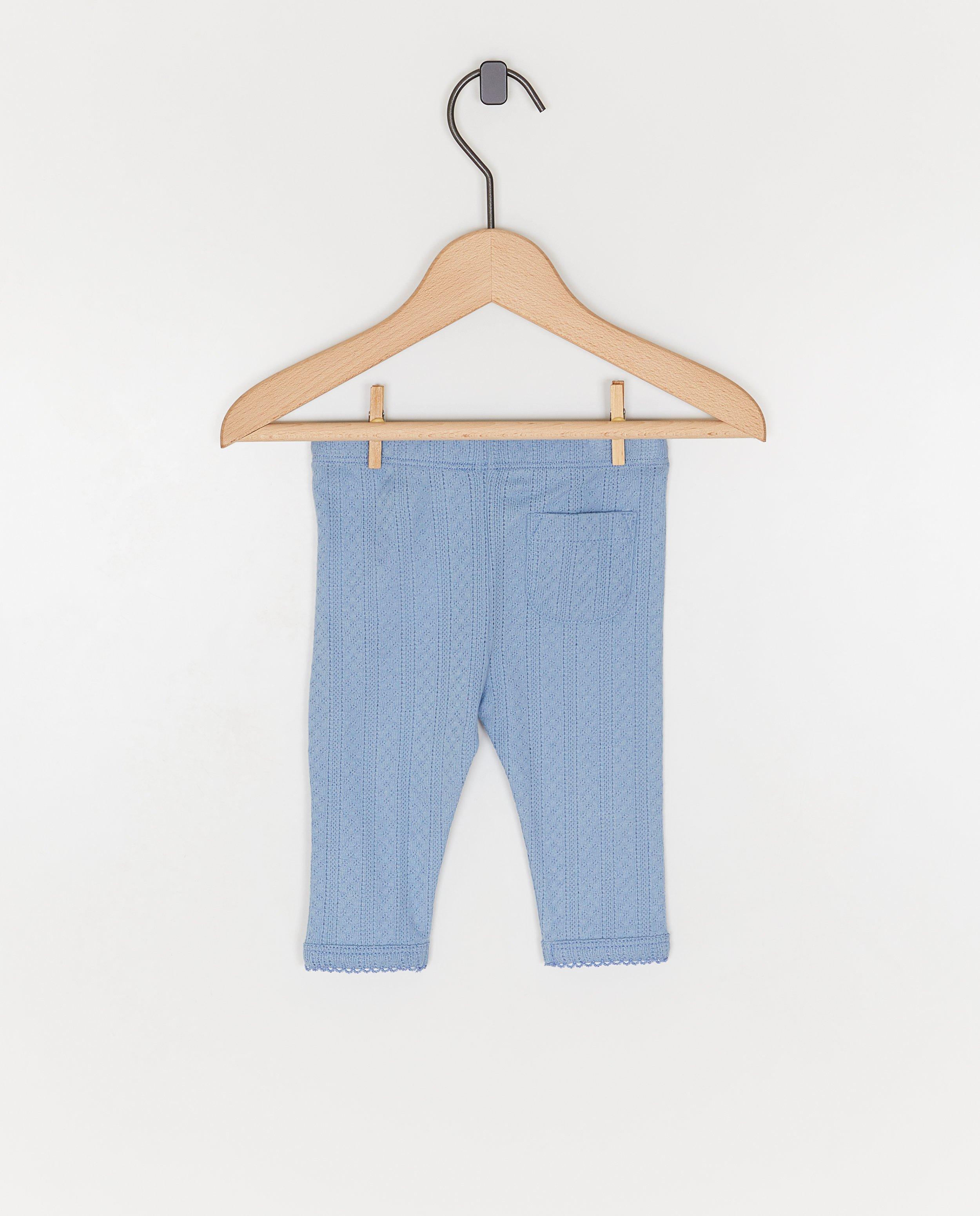 Leggings - Blauwe legging met ajour