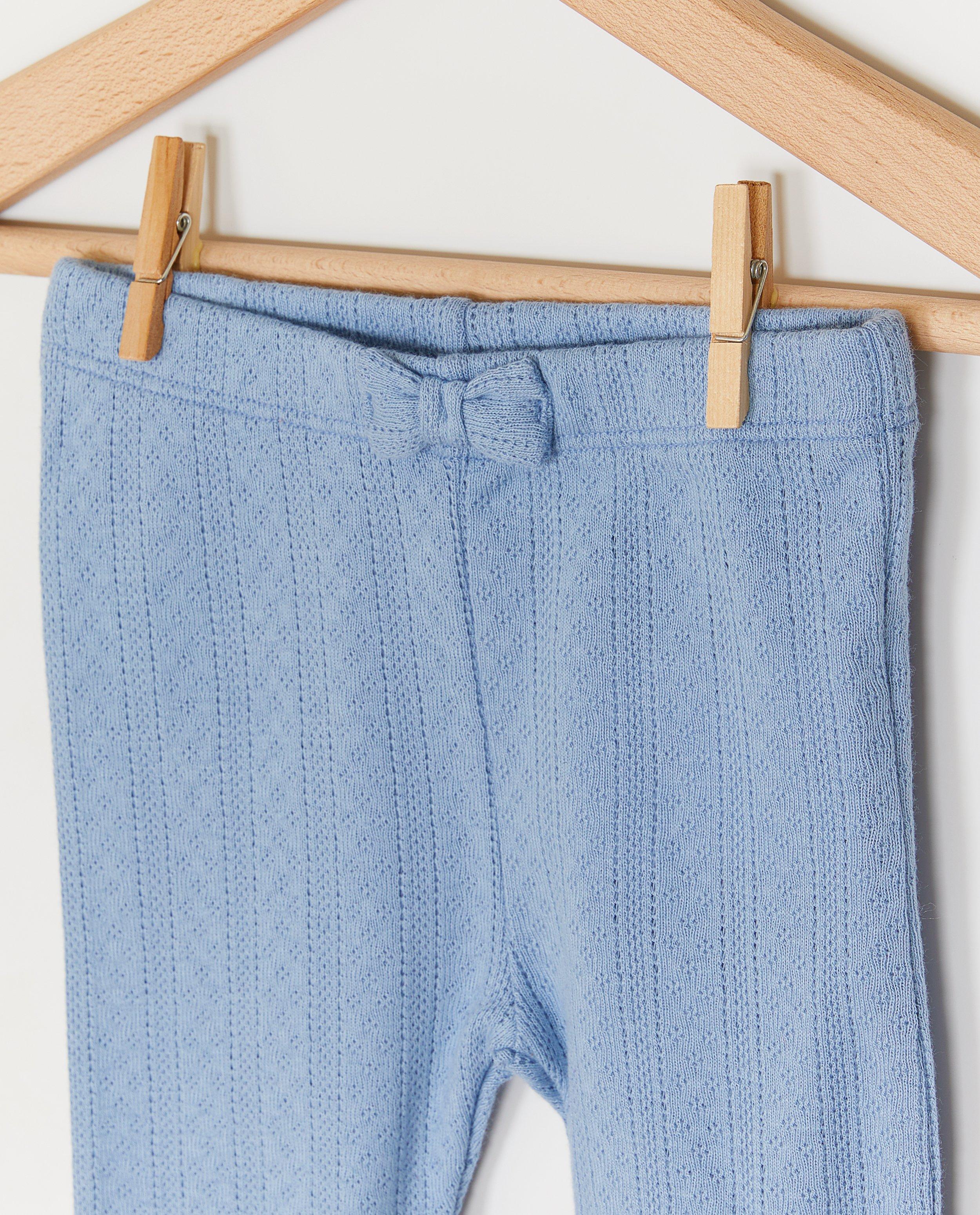 Leggings - Blauwe legging met ajour