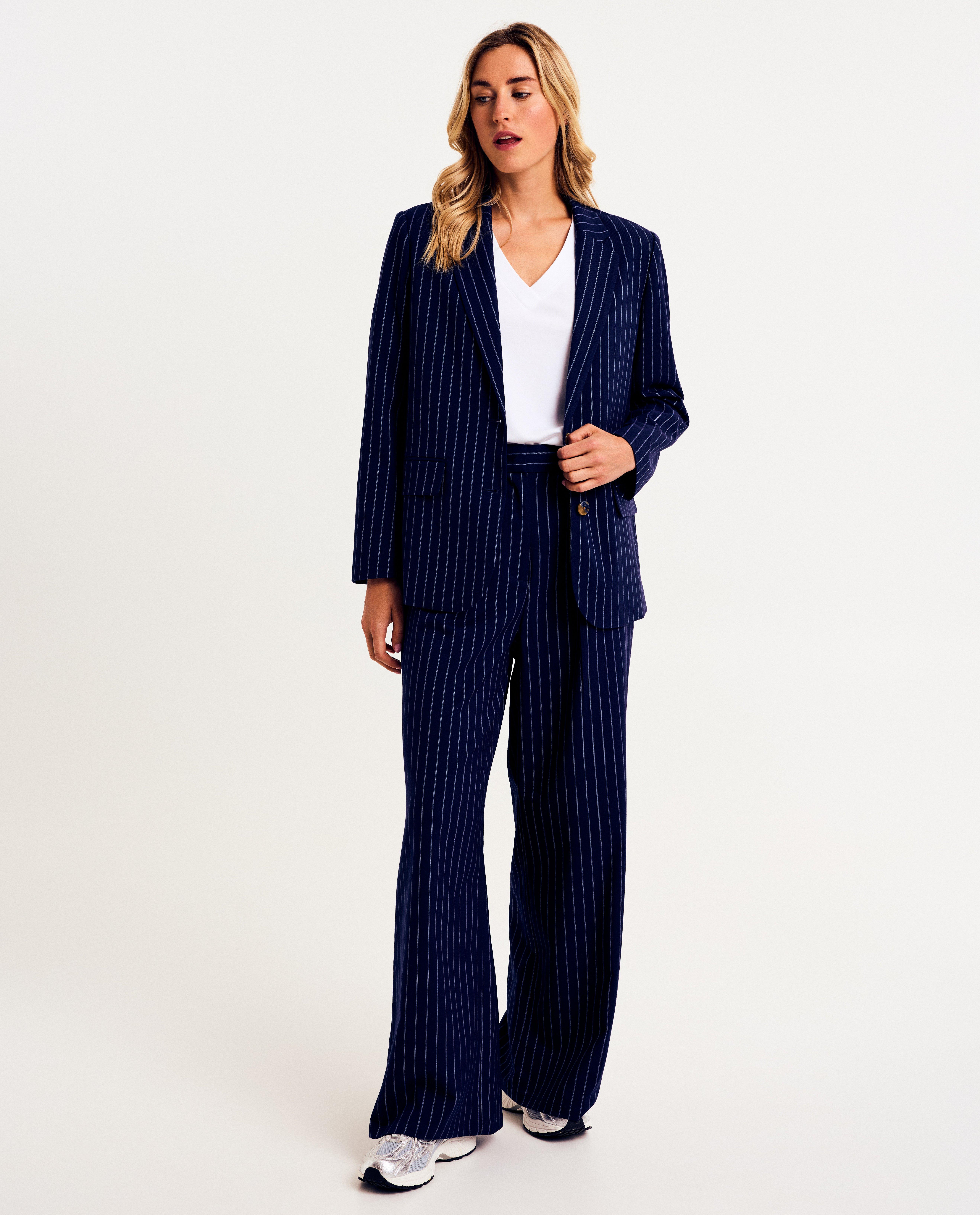 Blazers - Grijze blazer, oversized fit