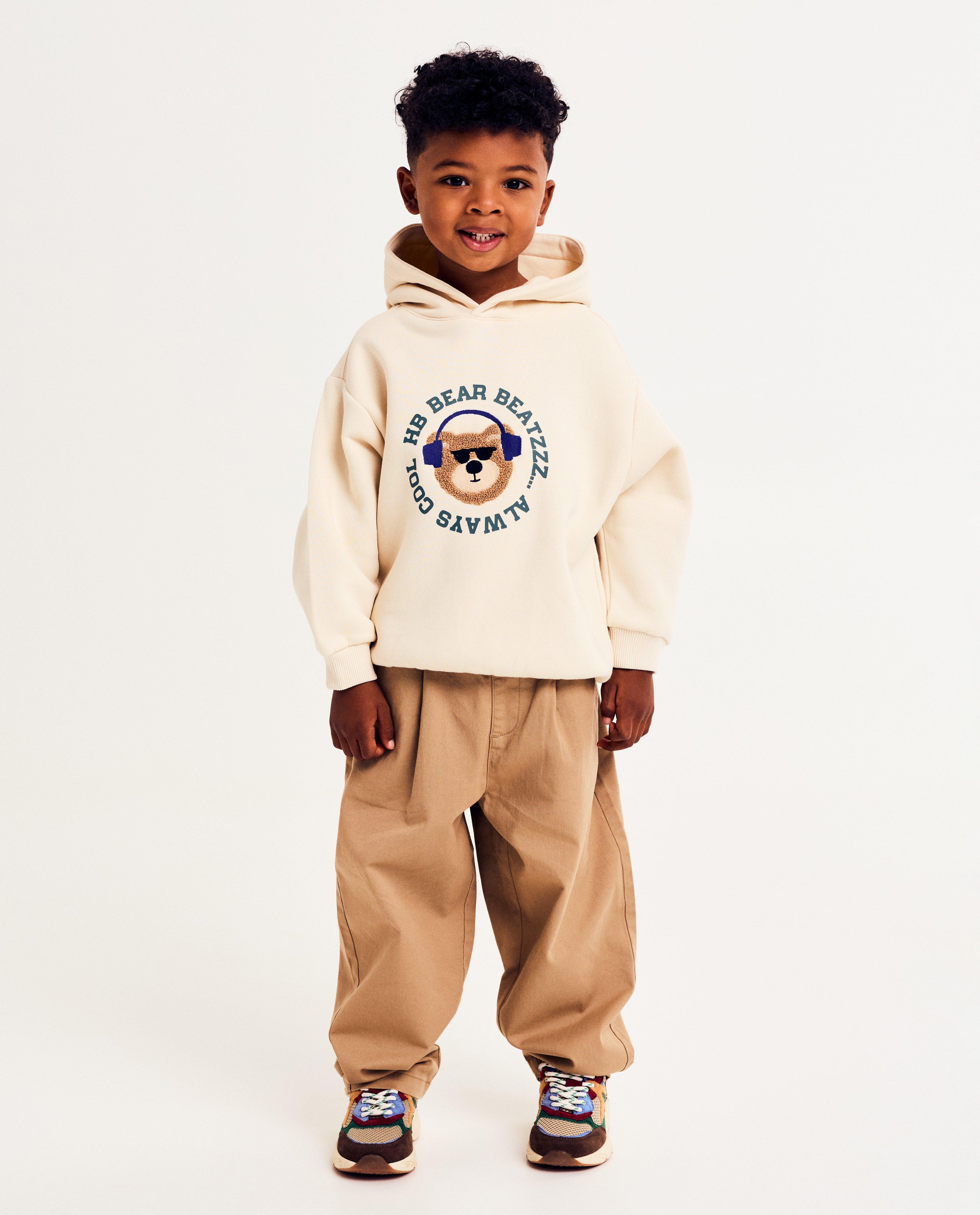 Sweats - Sweat à capuche avec ours en bouclé, loose fit