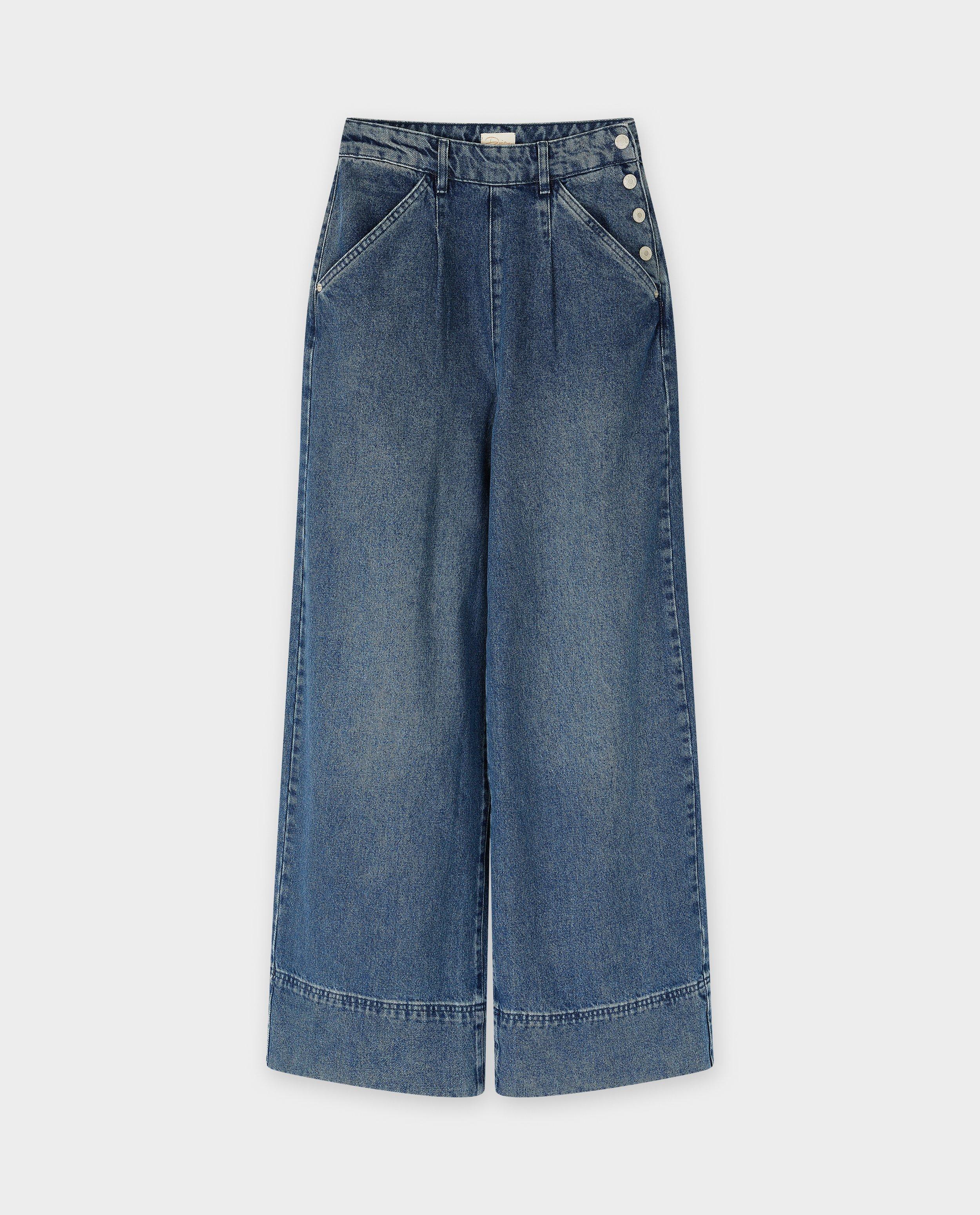 Jeans - Blauwe jeans, wide leg fit