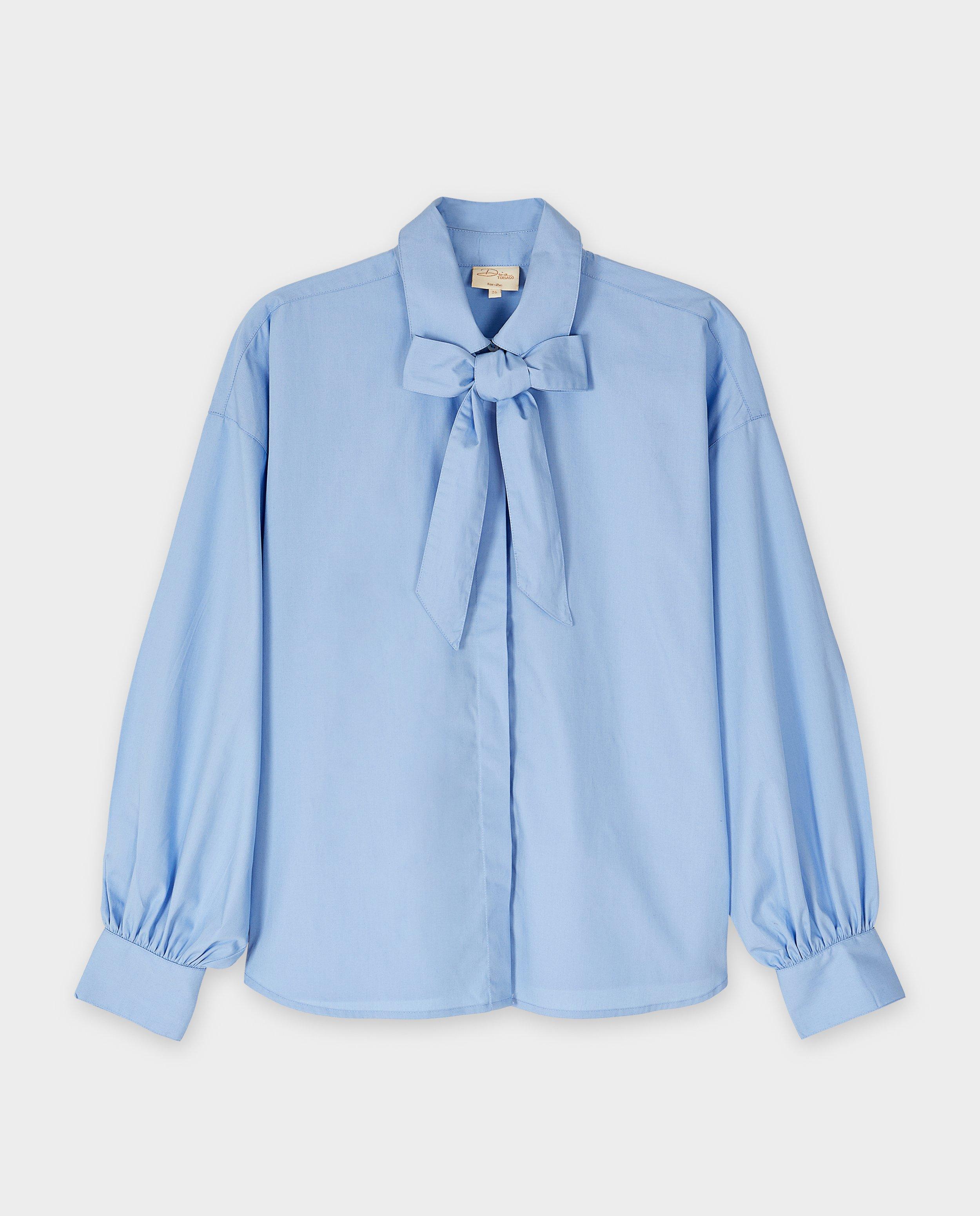 Blouse avec n&oelig;ud - D&eacute;tails du produit - bleu clair - image num&eacute;ro 6