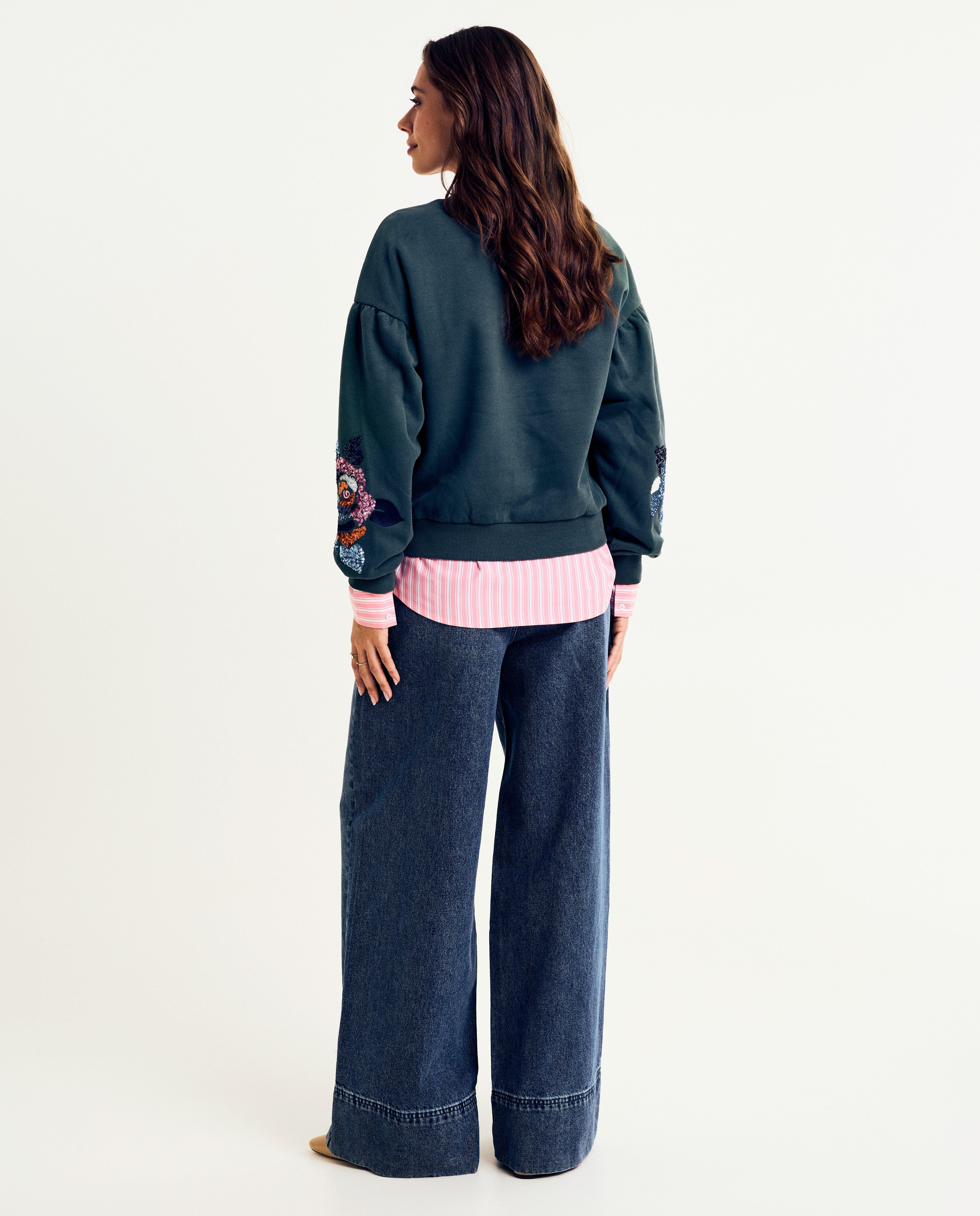 Sweaters - Donkergroene sweater met pailletten