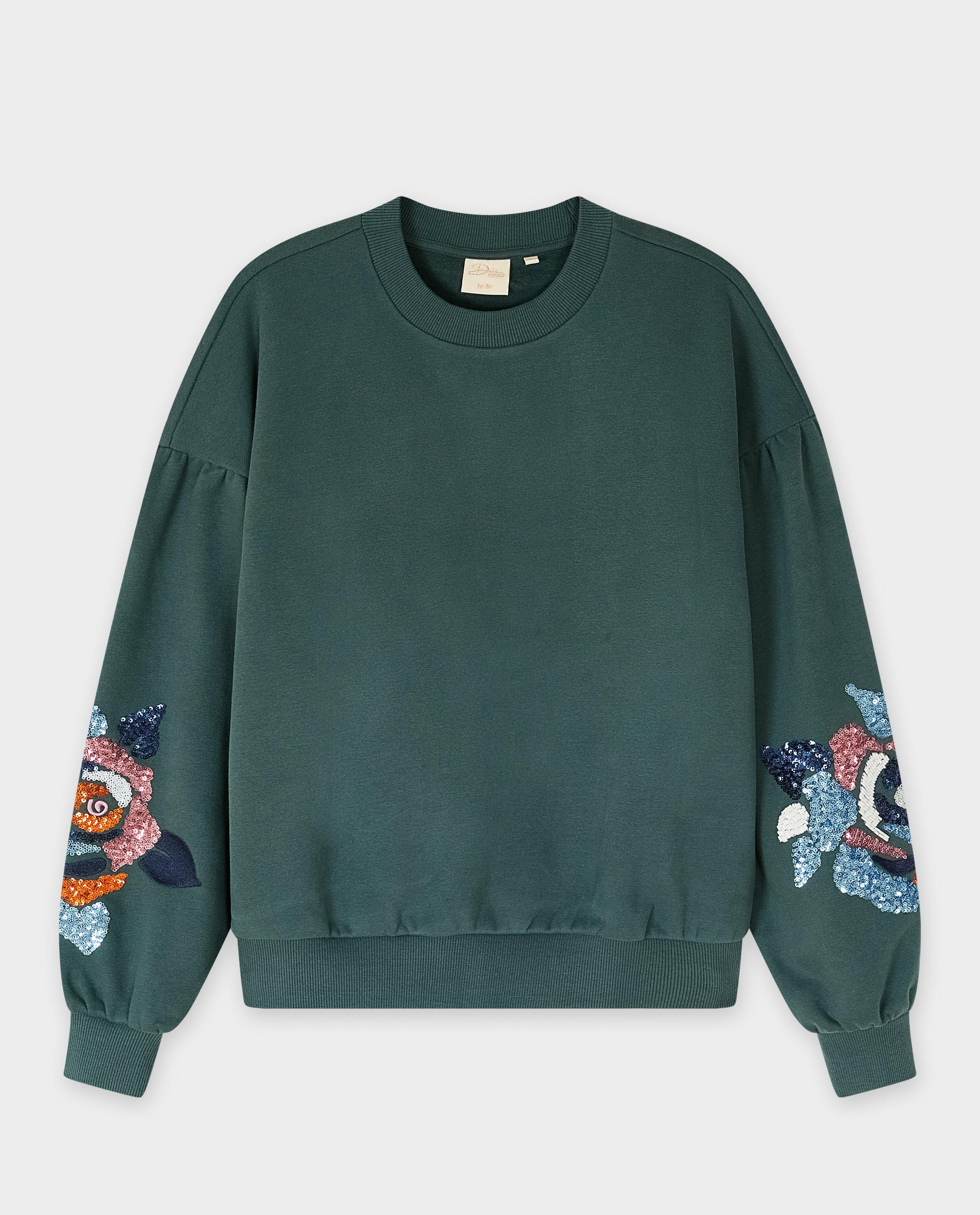 Sweaters - Donkergroene sweater met pailletten