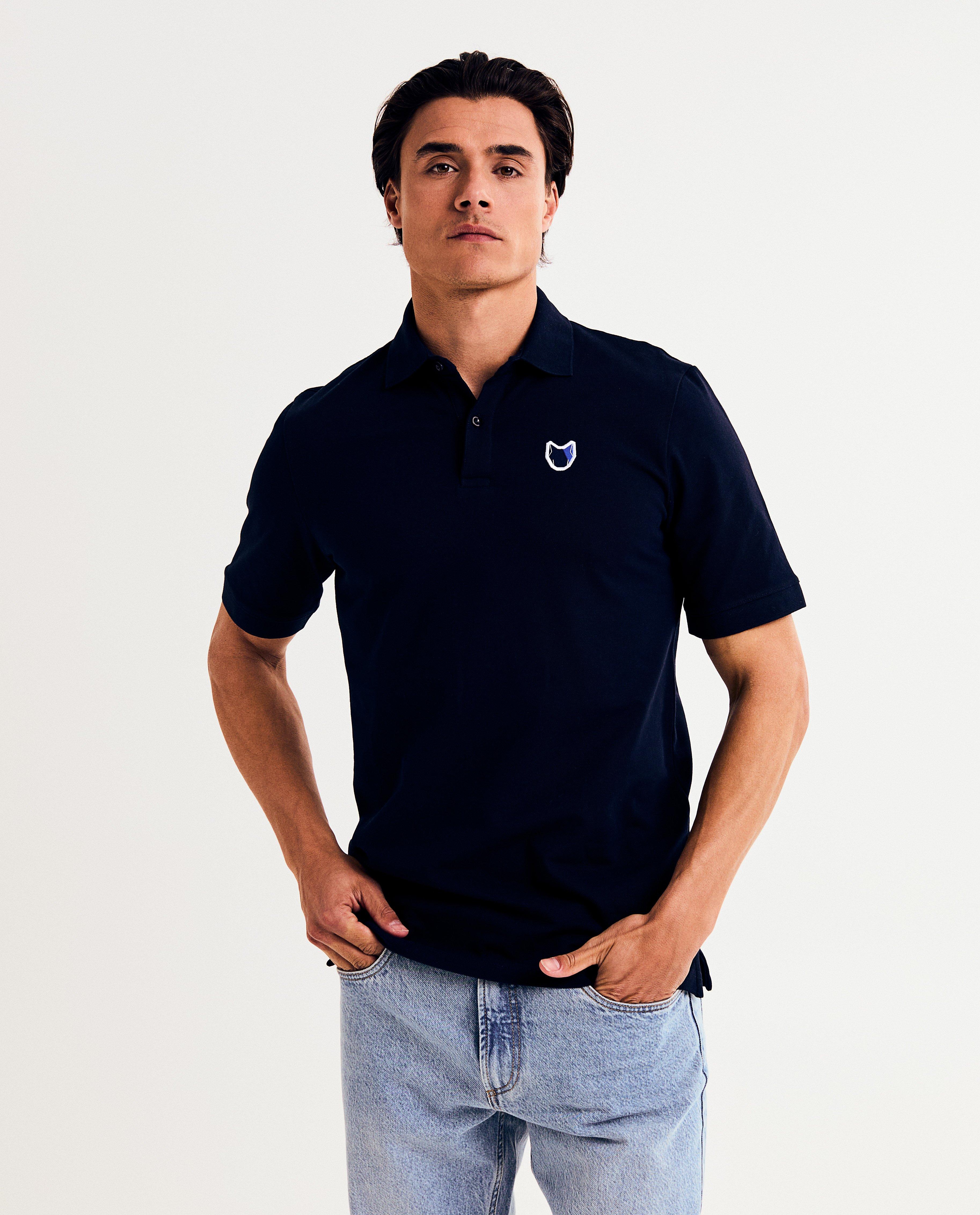 Donkerblauwe polo met logo The Wolfpack - null - The Wolfpack