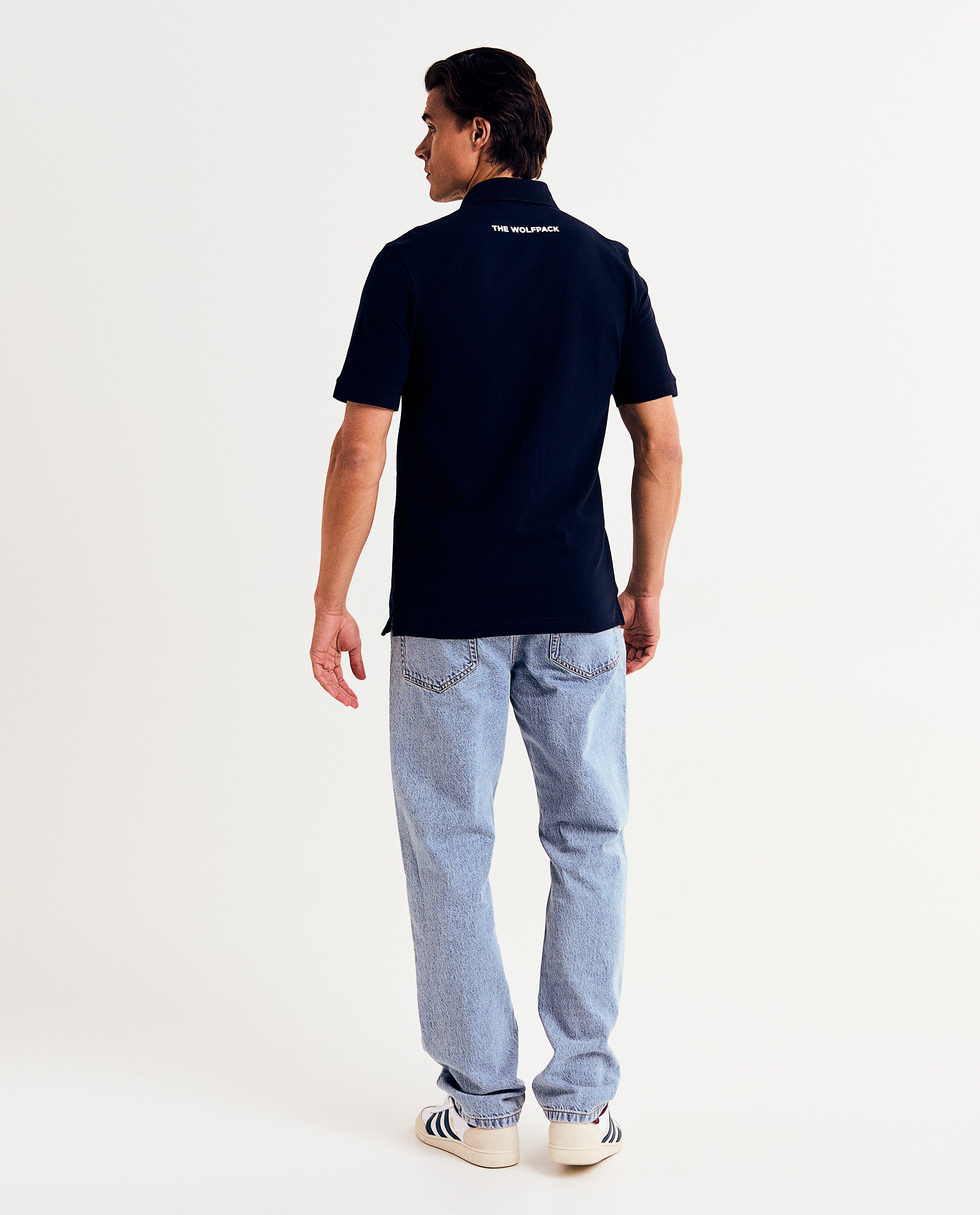 Polo's - Donkerblauwe polo met logo The Wolfpack