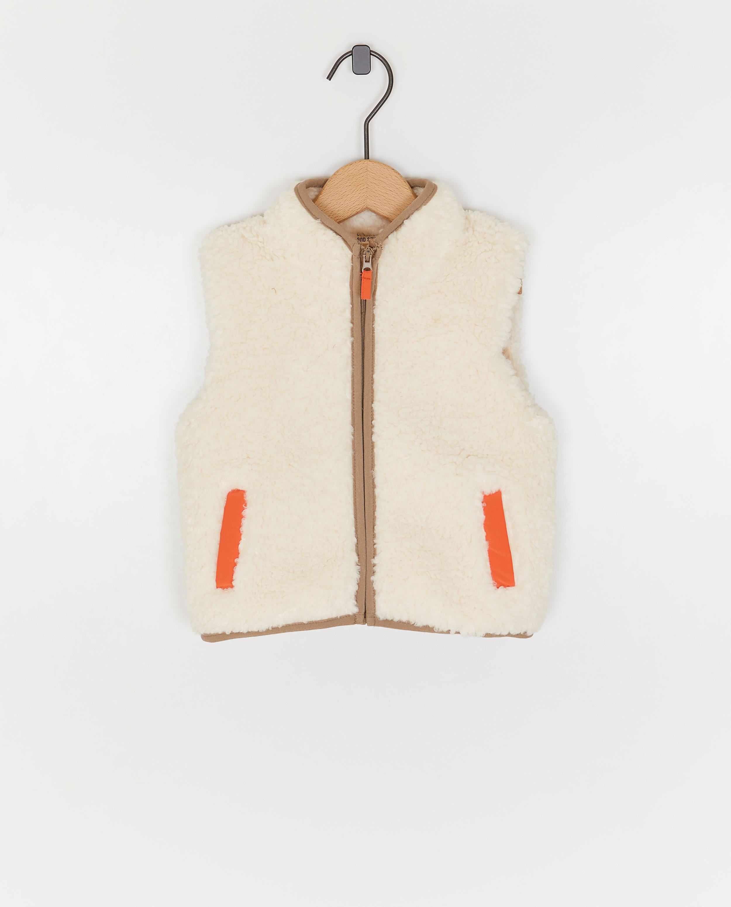 Gilet en peluche &agrave; color block - D&eacute;tails du produit - blanc - image num&eacute;ro 1