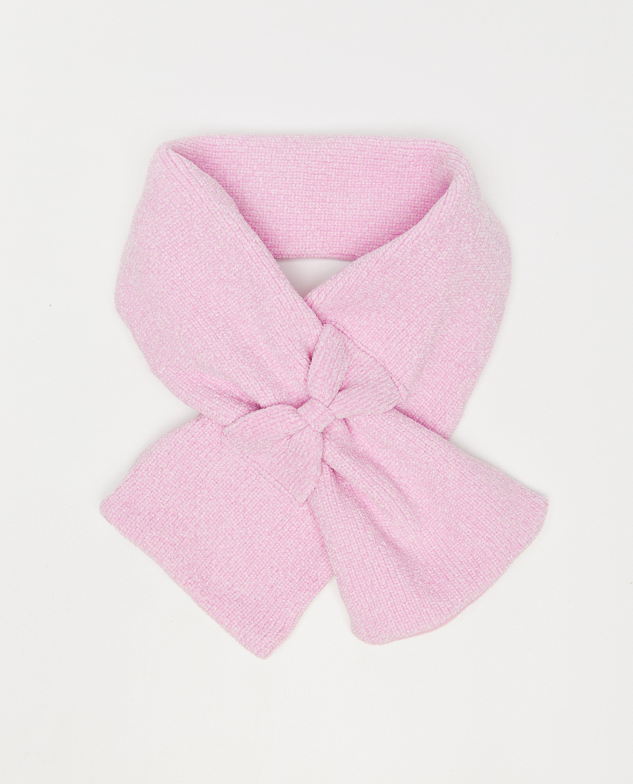 Chenille sjaal met strik - Product Detail - roze - afbeelding nummer 1