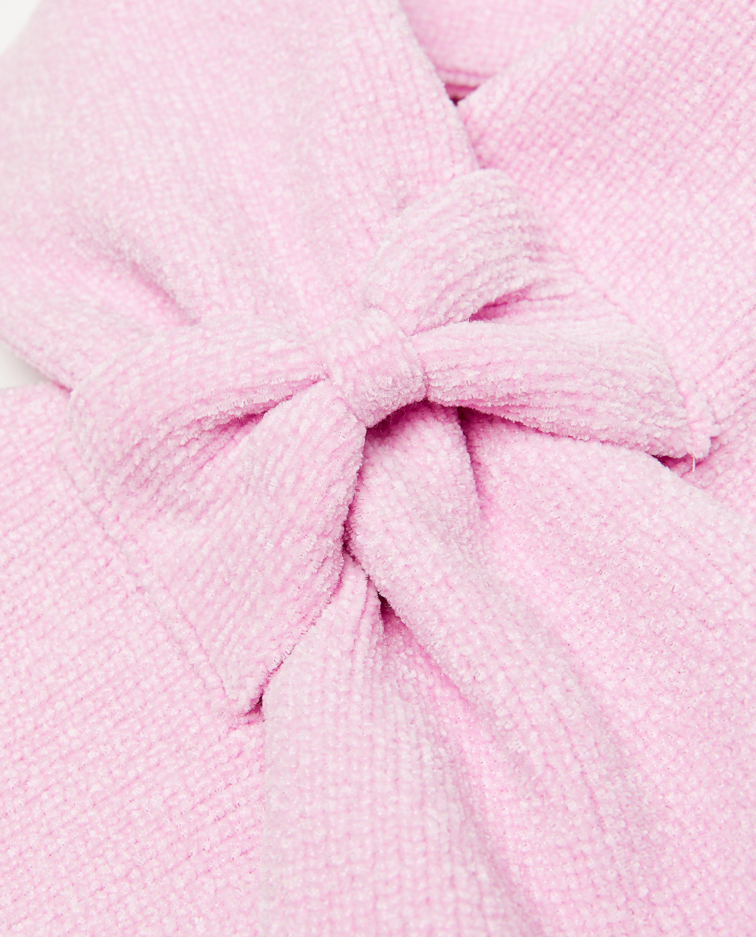 Chenille sjaal met strik - Product Detail - roze - afbeelding nummer 2