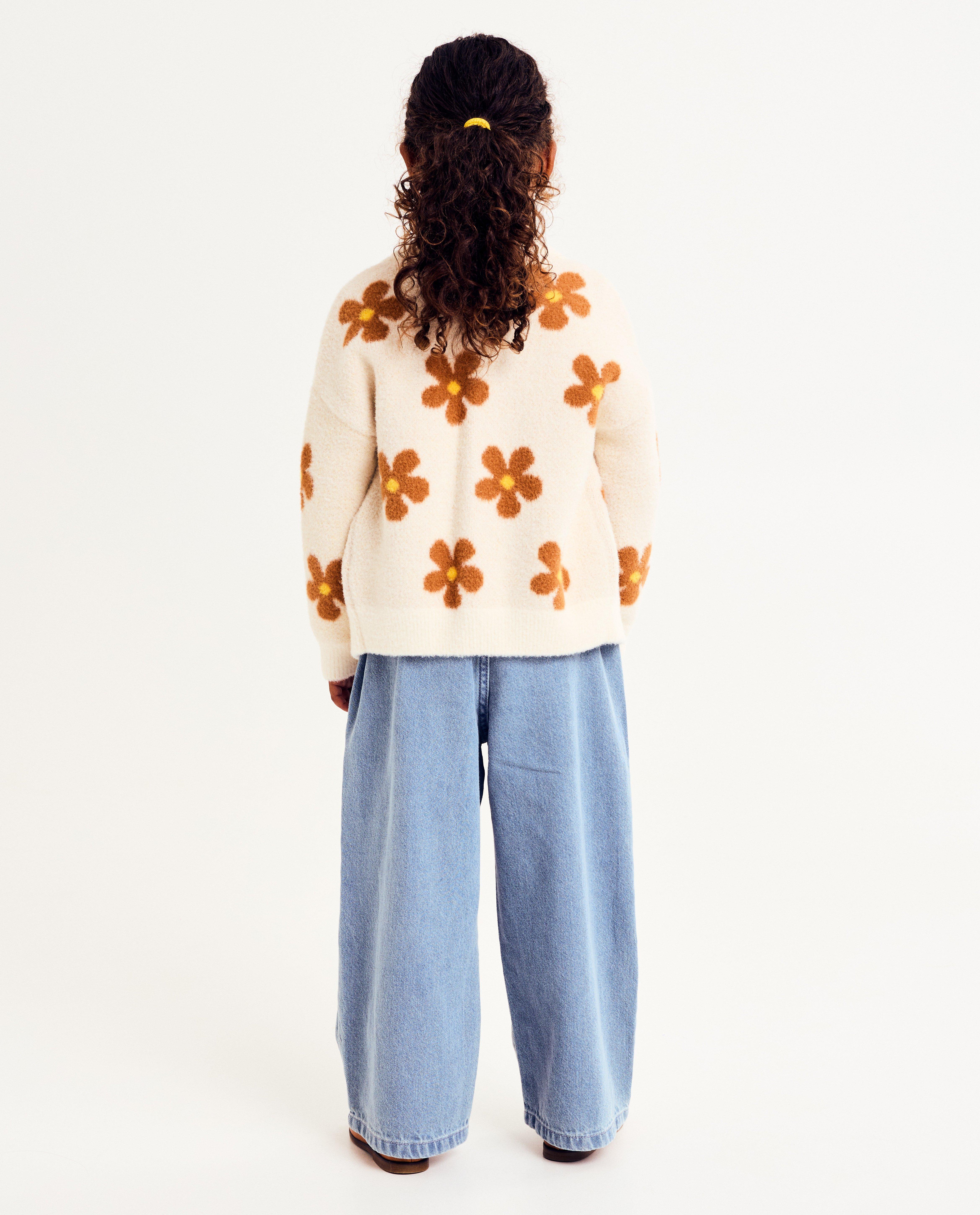 Jeans - Jeans met geborduurde bloemen, extra wide fit