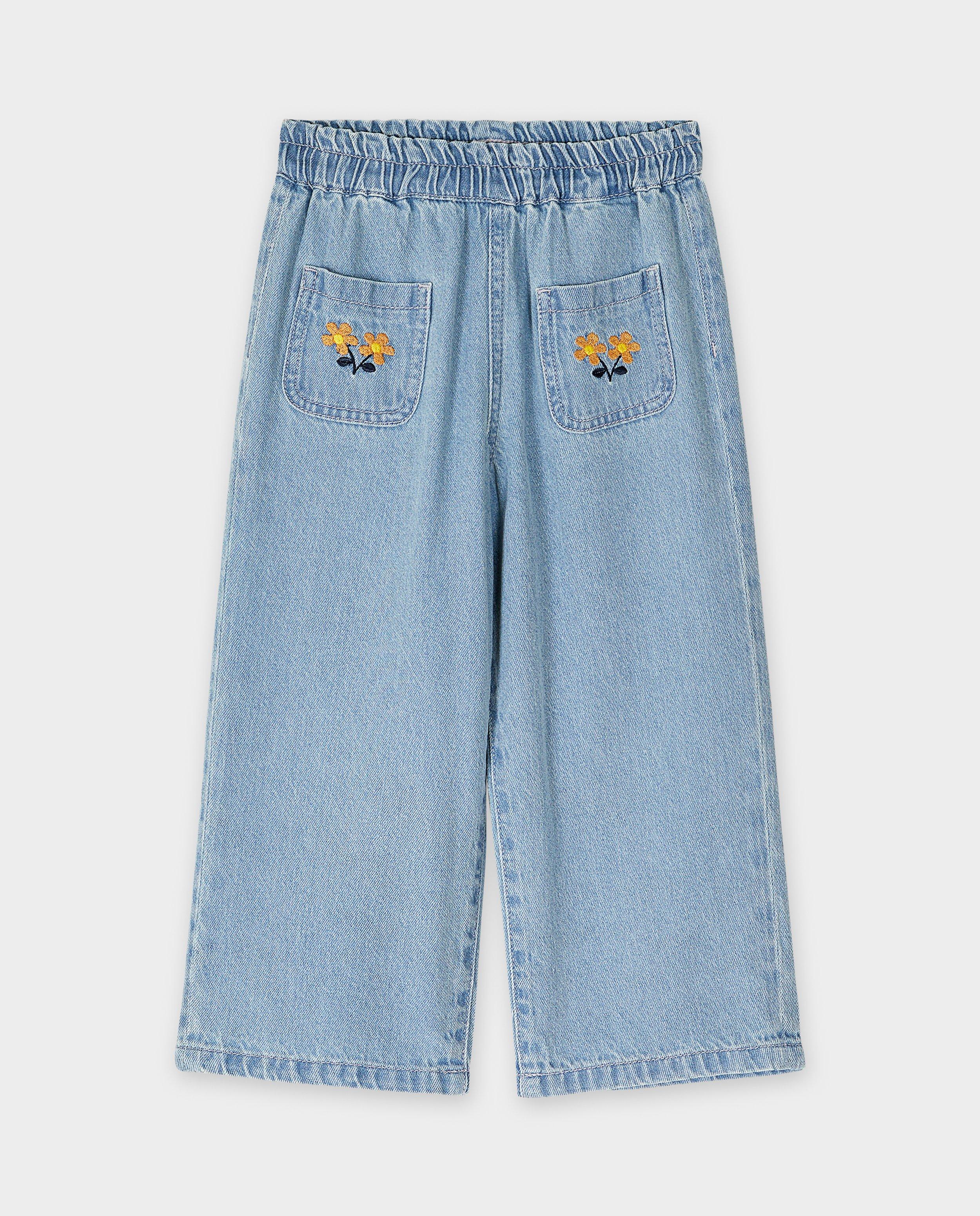 Jeans - Jeans met geborduurde bloemen, extra wide fit
