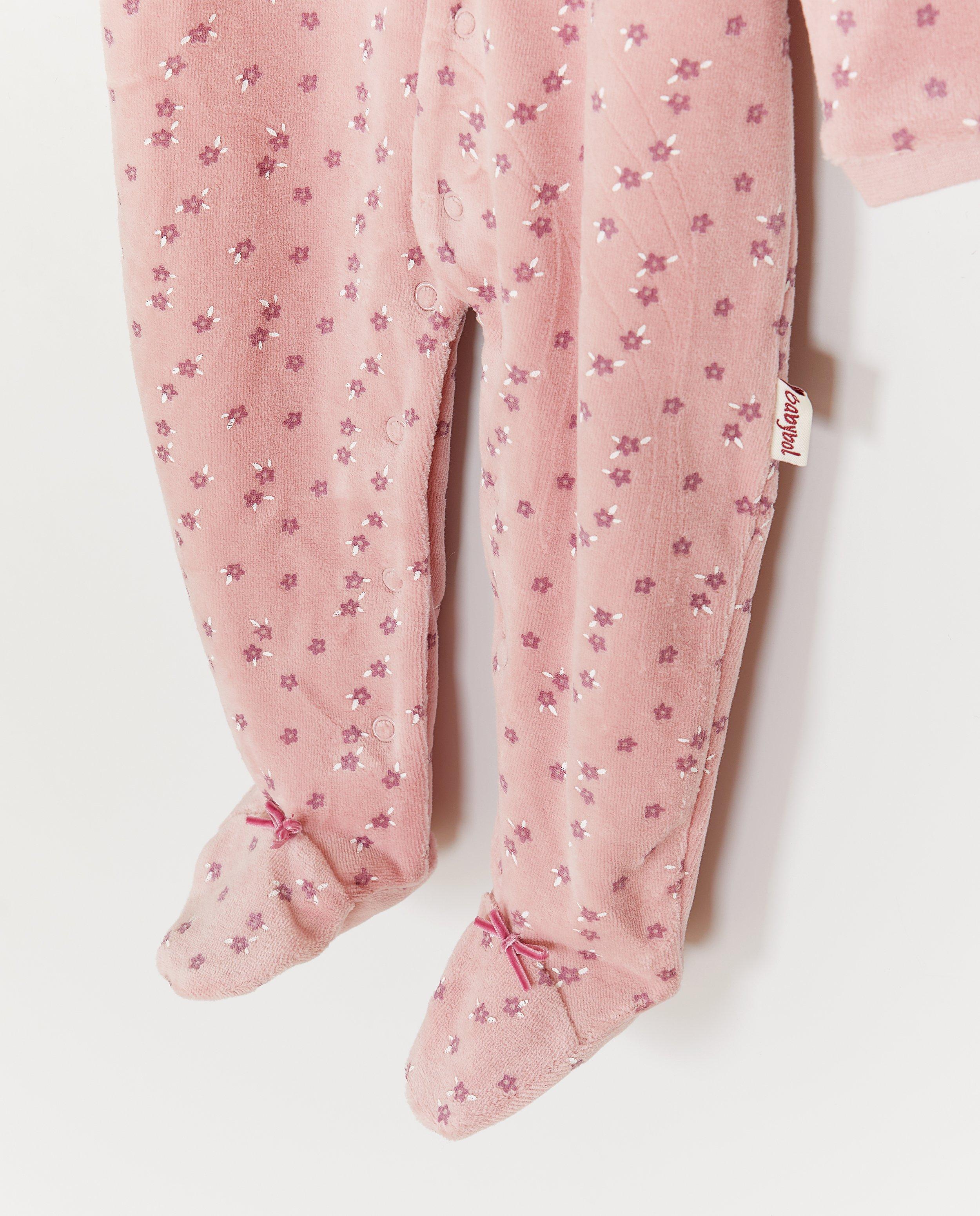 Nachtkleding - Fluwelen pyjama met voetjes