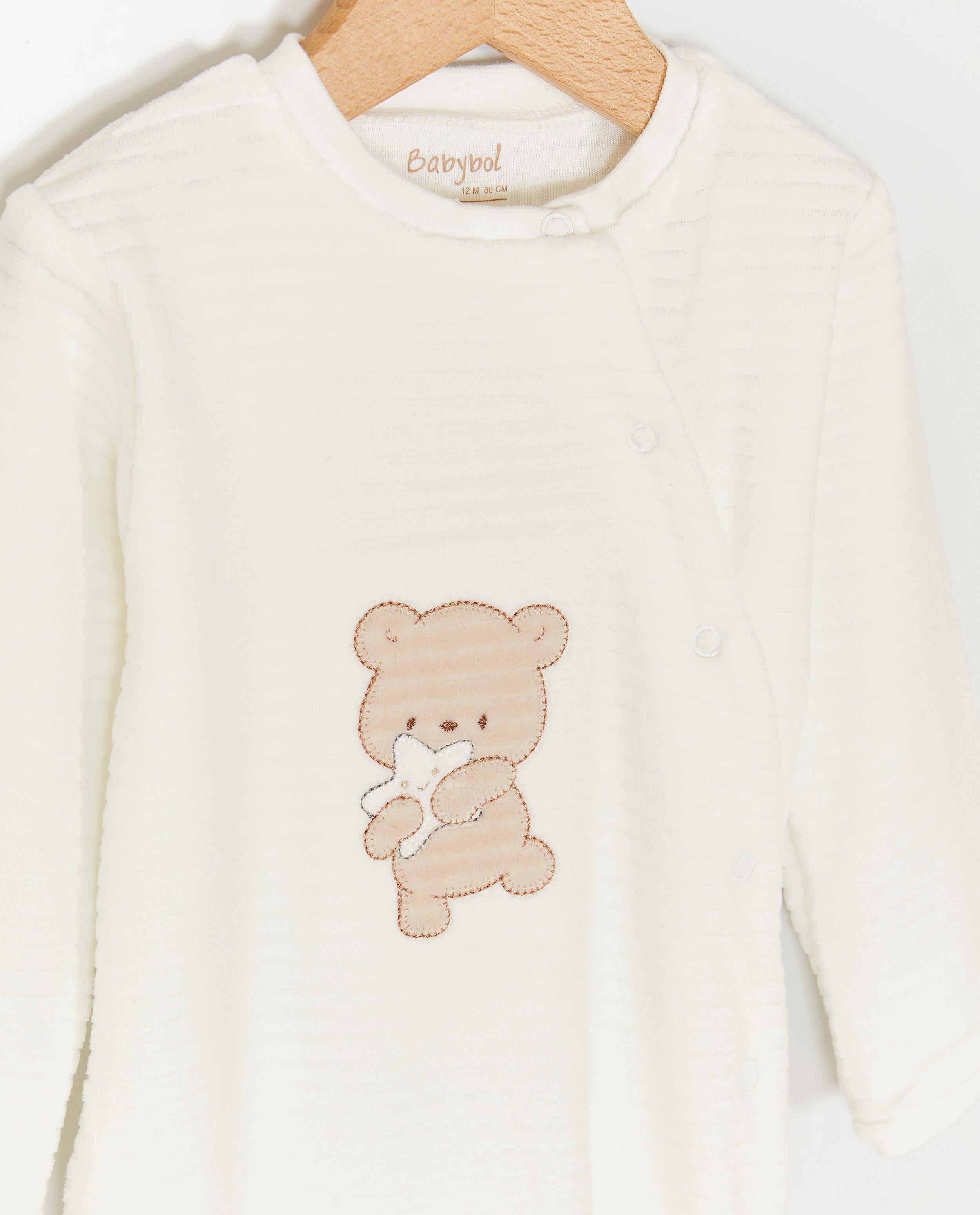 Nachtkleding - Fluwelen pyjama met voetjes