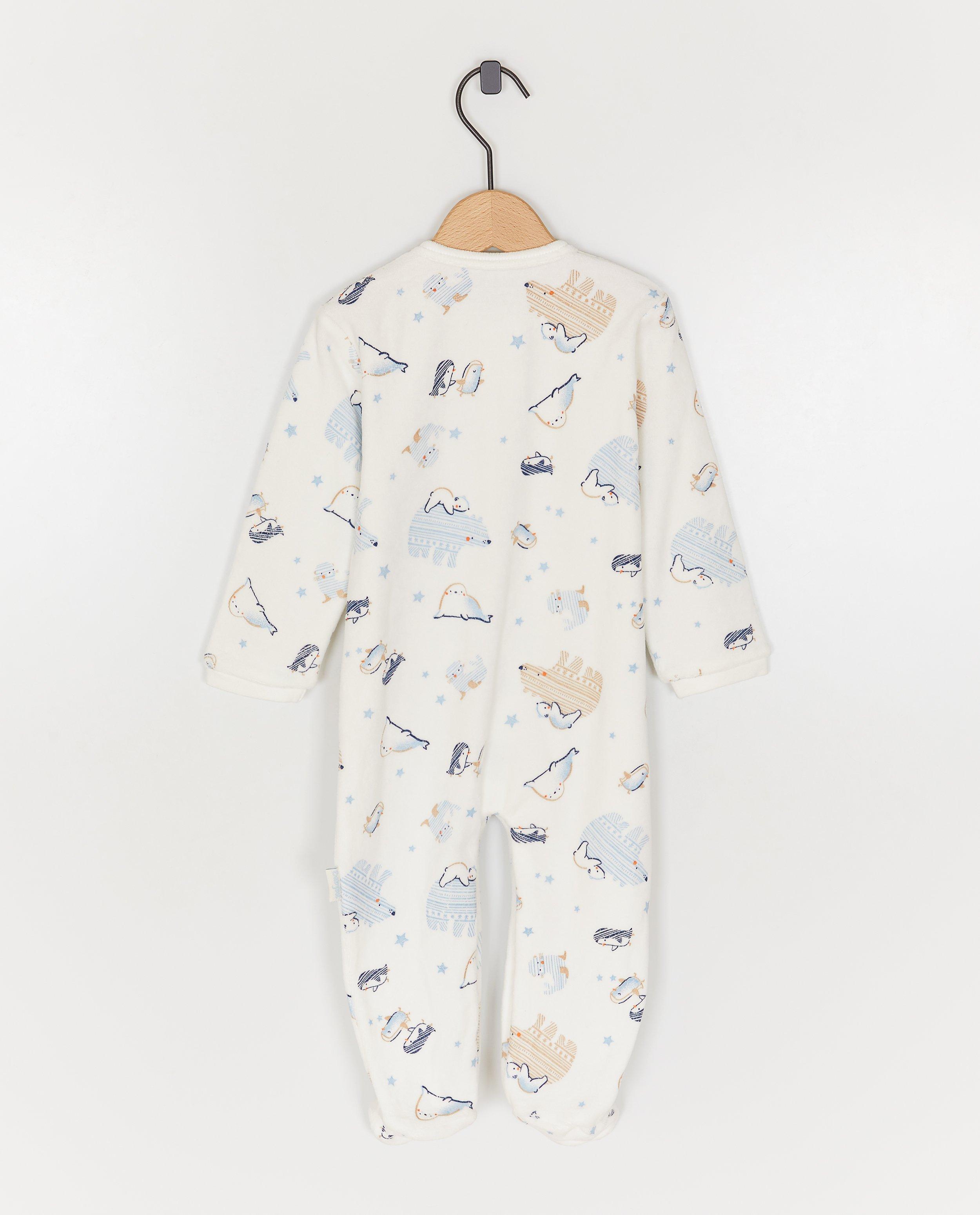 Nachtkleding - Fluwelen pyjama met voetjes