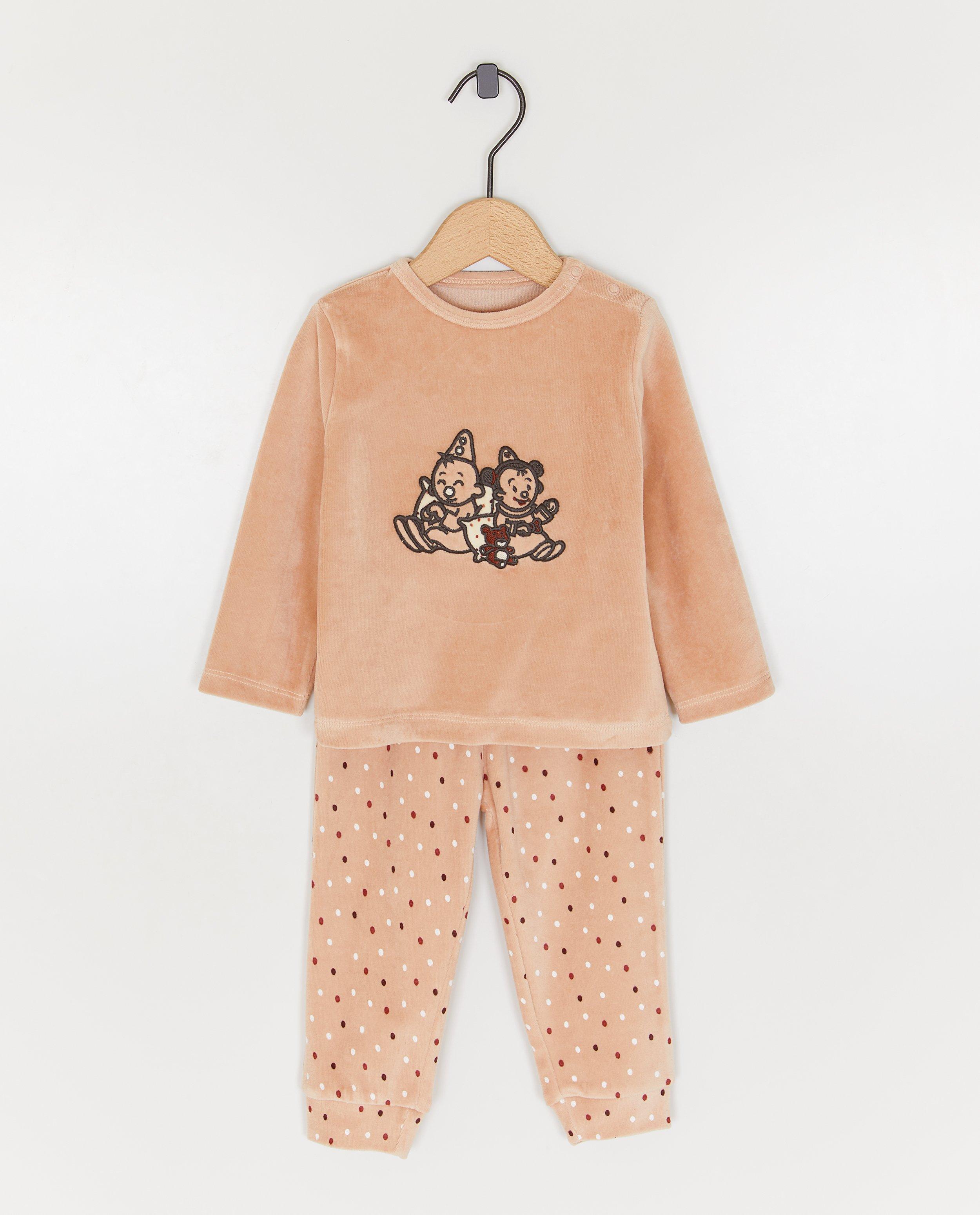 Fluwelen pyjama met borduursel