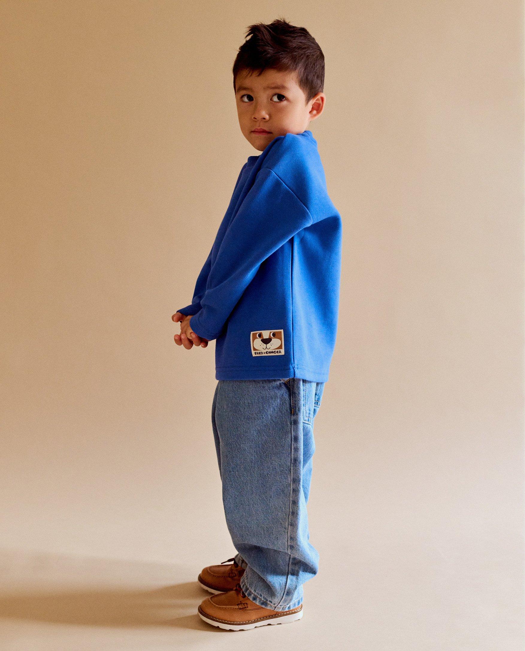 Blauwe longsleeve, loose fit