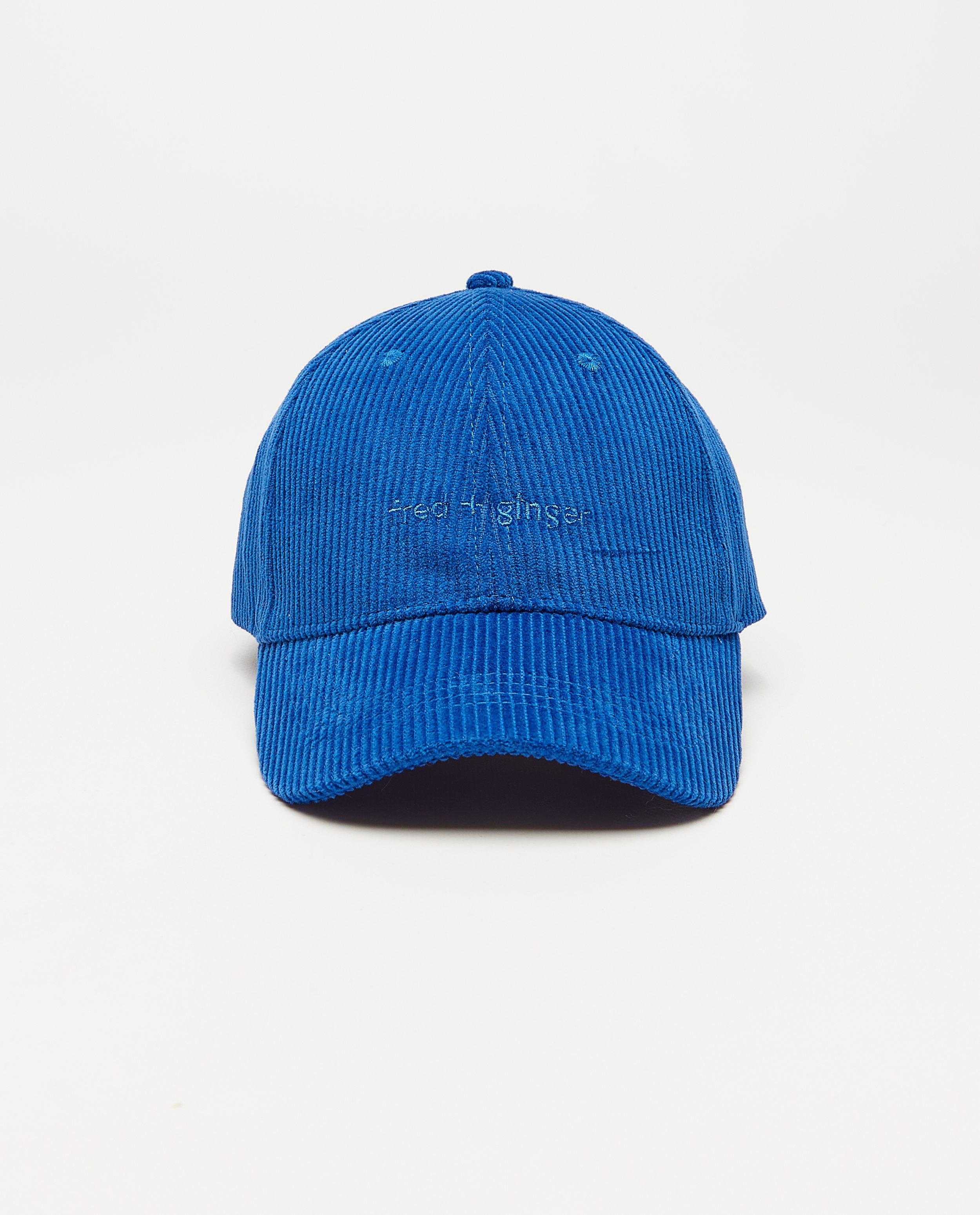 Blauwe pet van ribfluweel