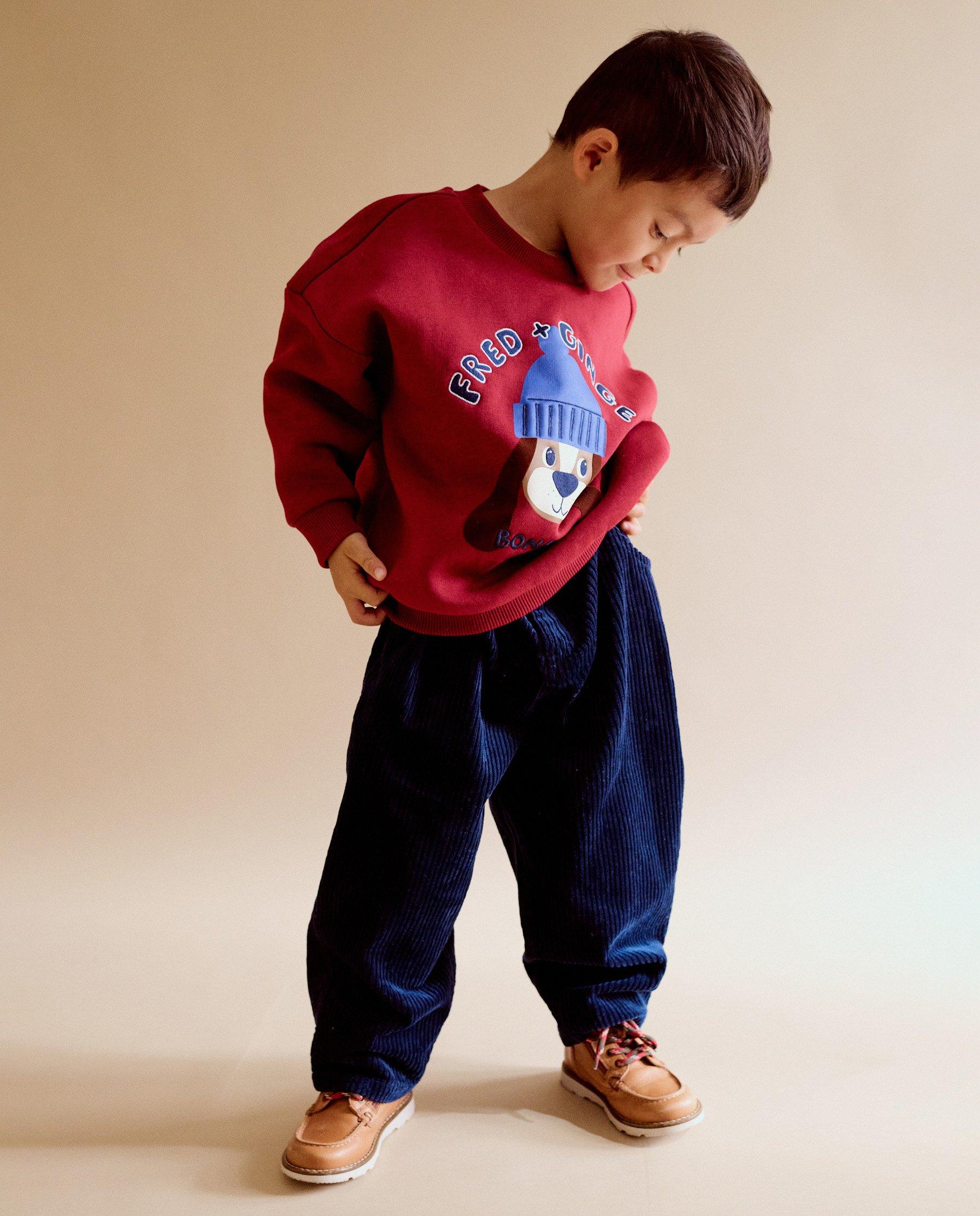 Donkerblauwe broek van ribfluweel
