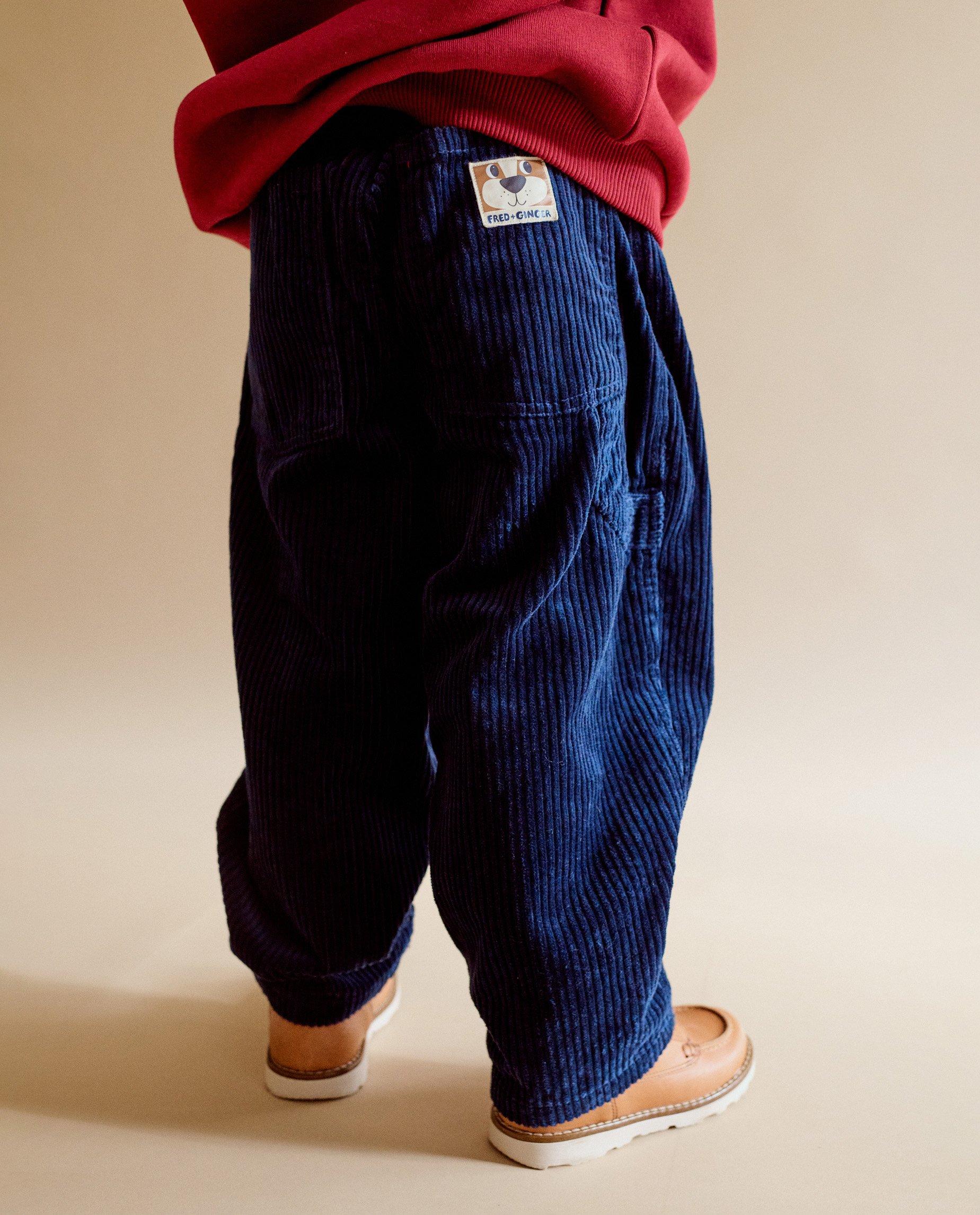 Broeken - Donkerblauwe broek van ribfluweel