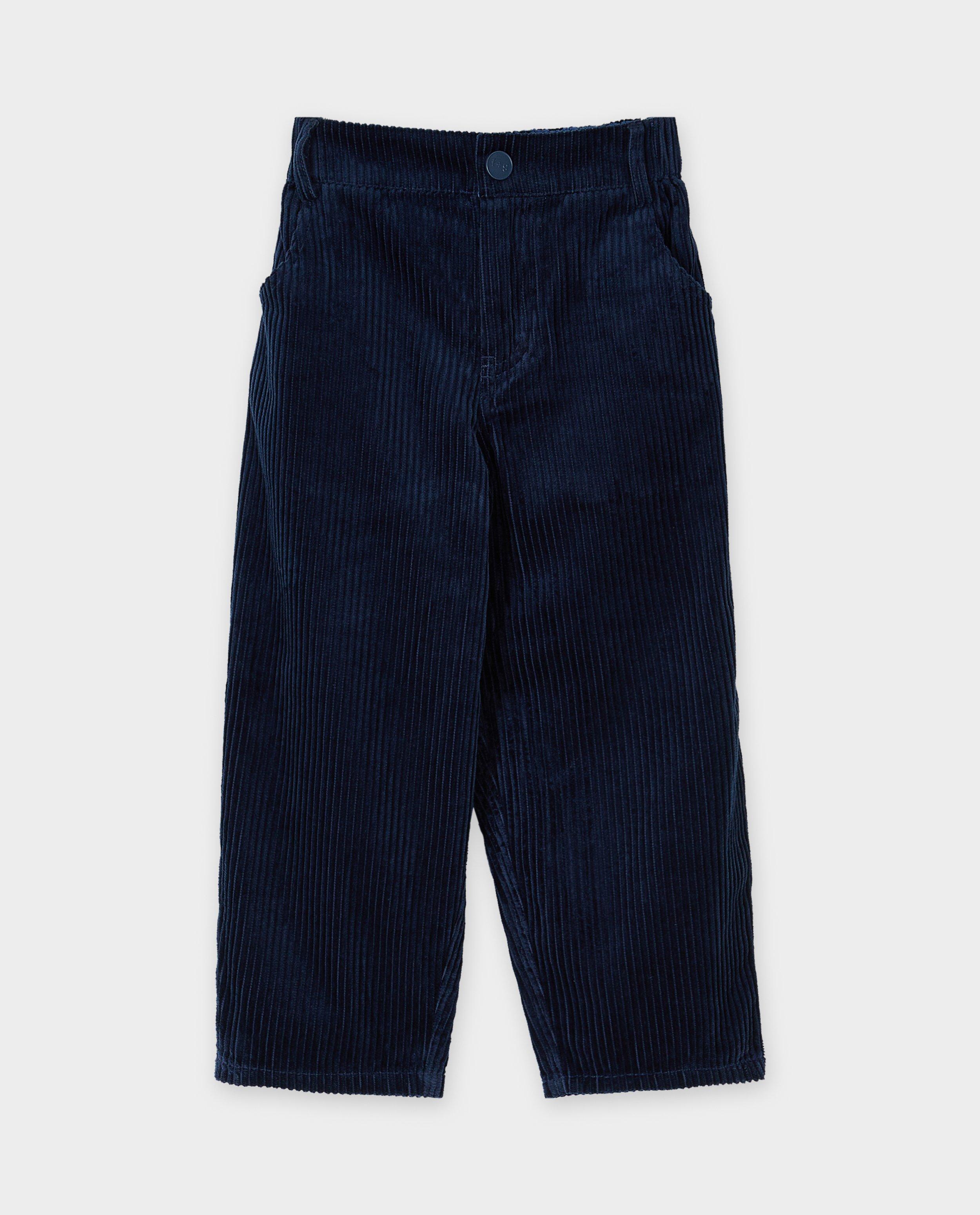 Broeken - Donkerblauwe broek van ribfluweel