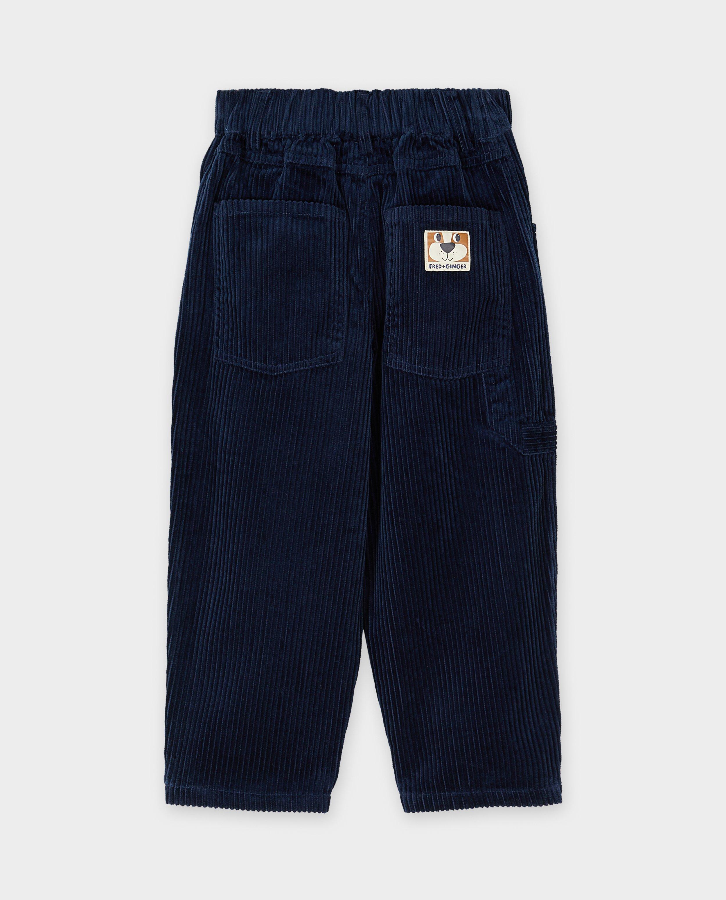 Broeken - Donkerblauwe broek van ribfluweel