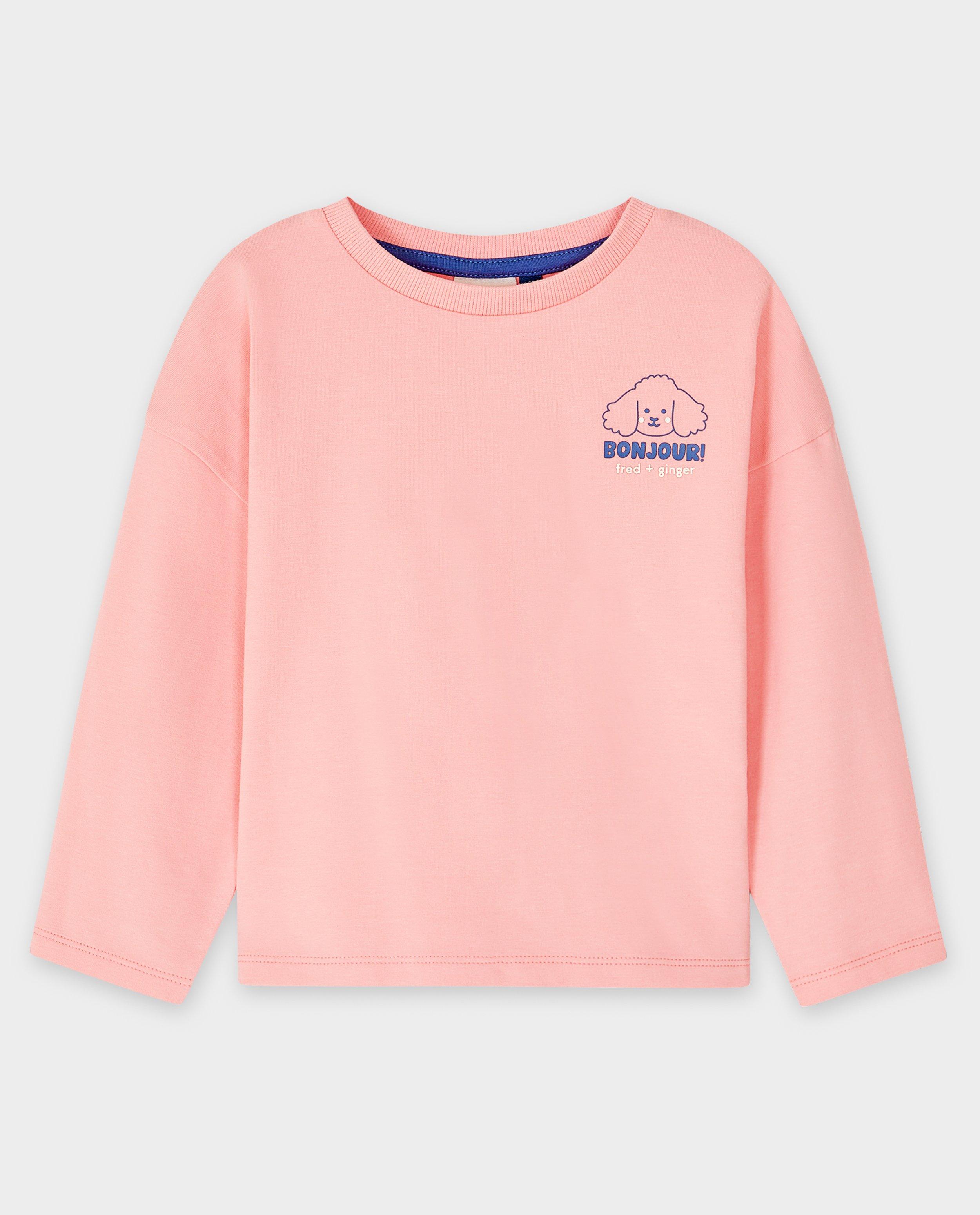 T-shirts - Longsleeve met reliëfprint hond