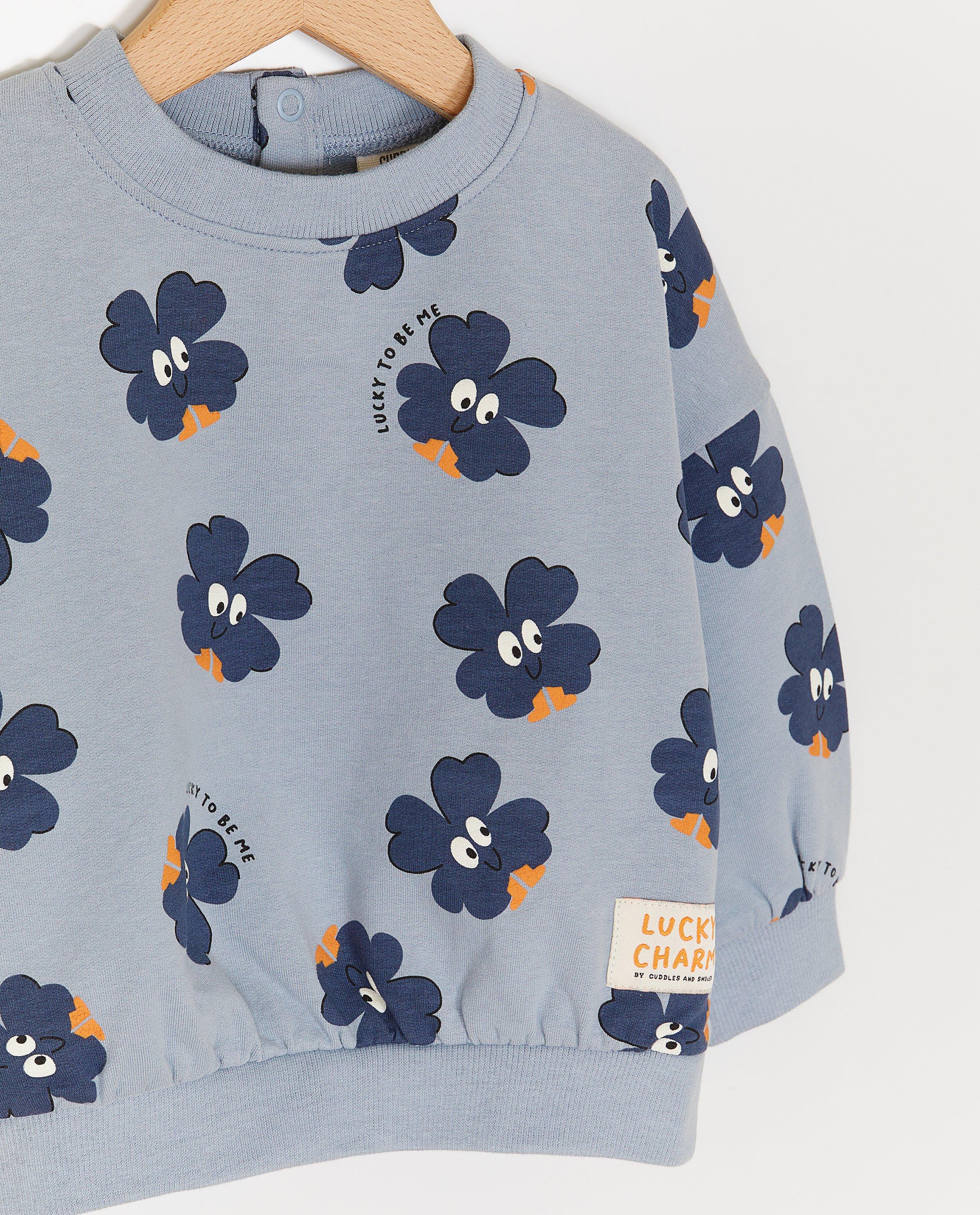 Sweaters - Sweater met print klavertjes vier
