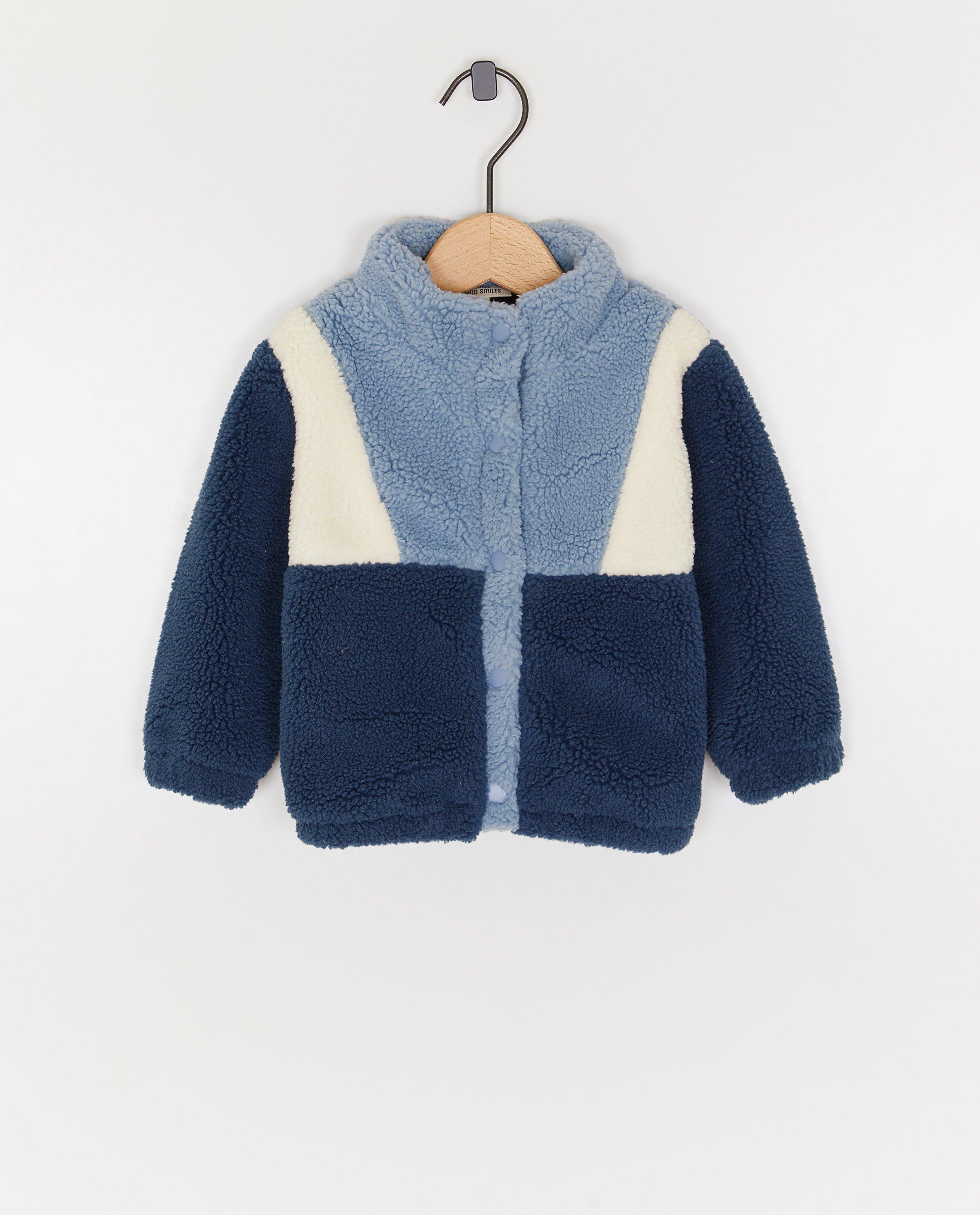 Veste teddy en color block