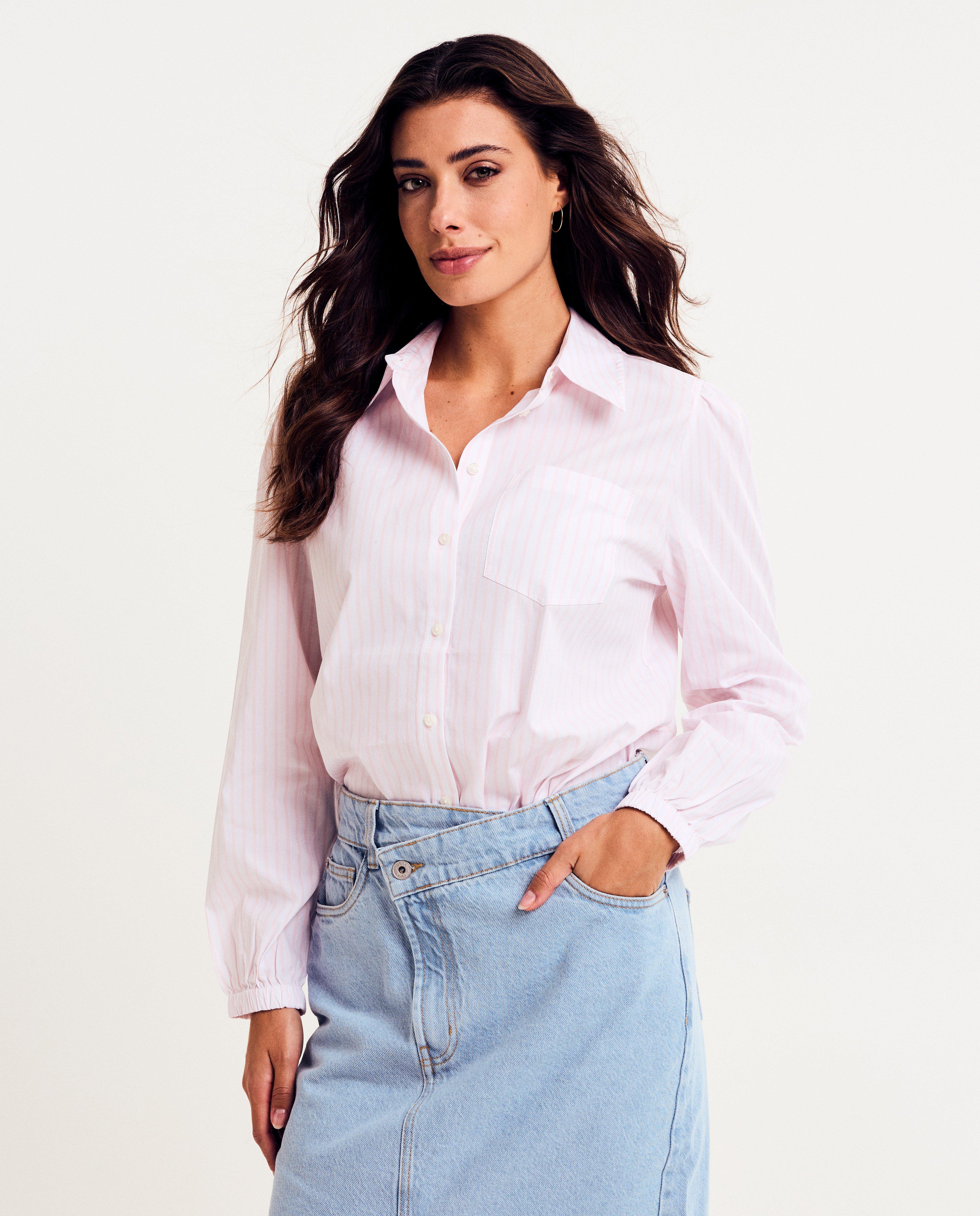 Hemd met strepen, loose fit - Product Detail - wit - afbeelding nummer 1