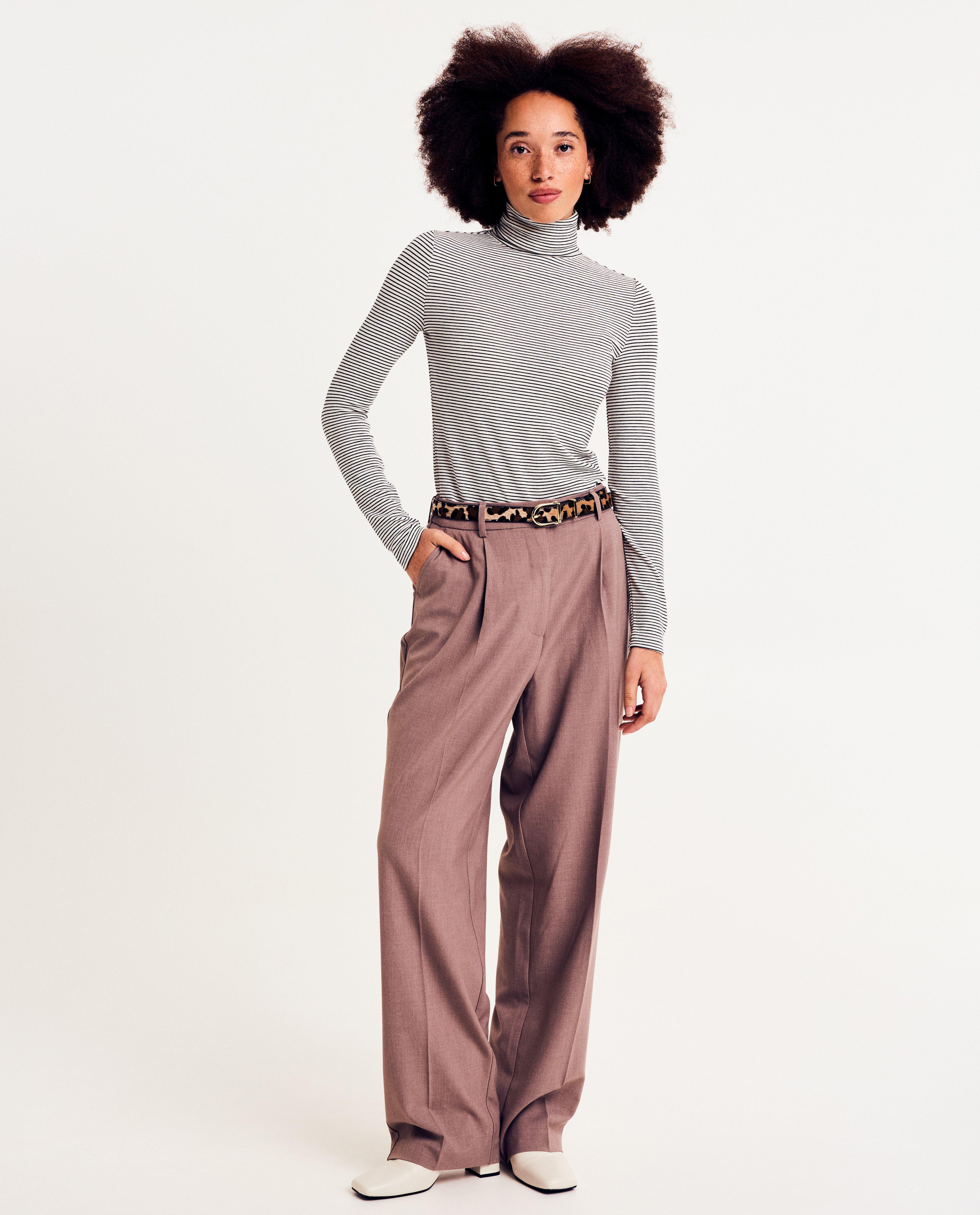 Rolkraagtrui met strepen - Product Detail - wit - afbeelding nummer 2