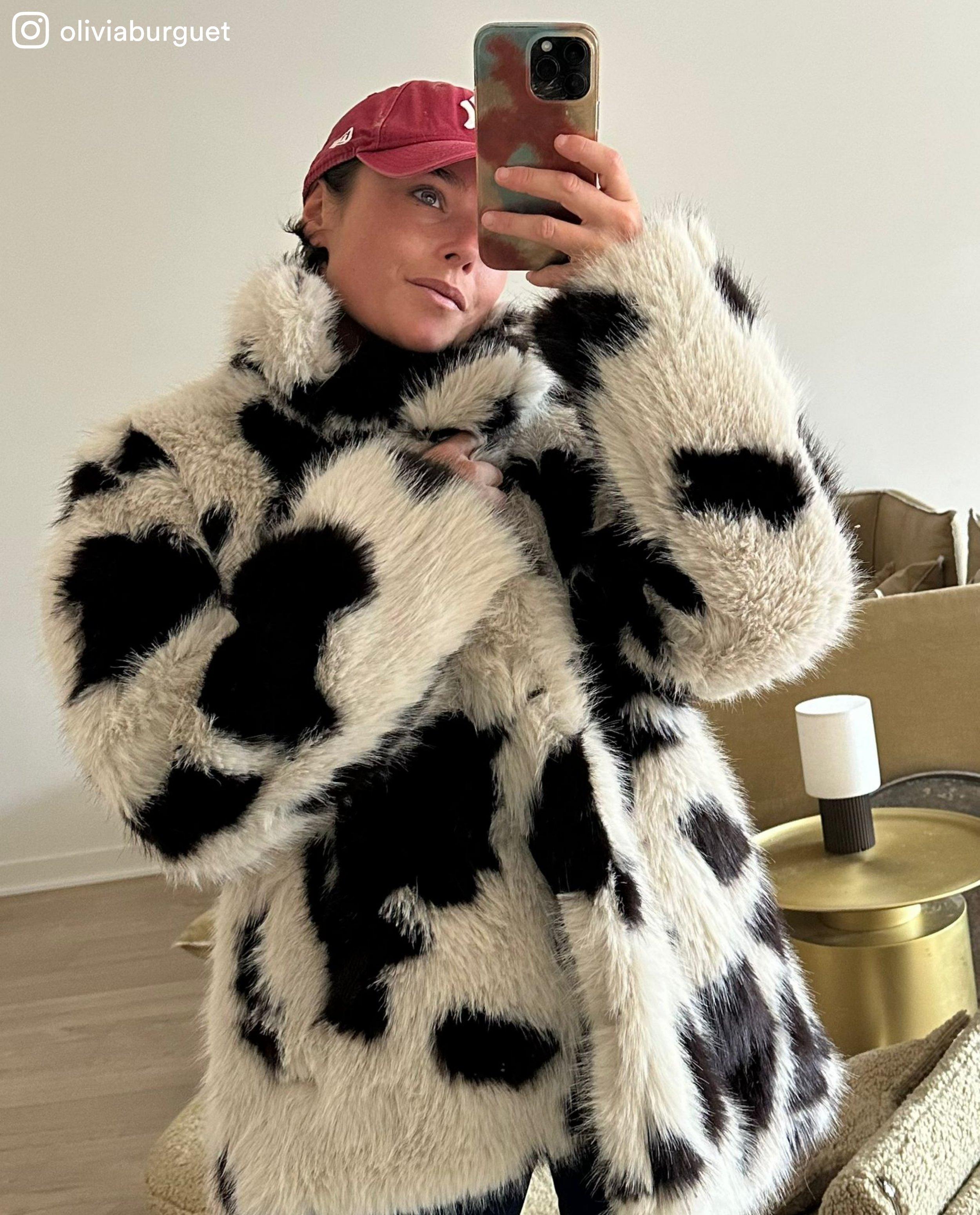 Faux fur jas met print - Product Detail - wit - afbeelding nummer 1