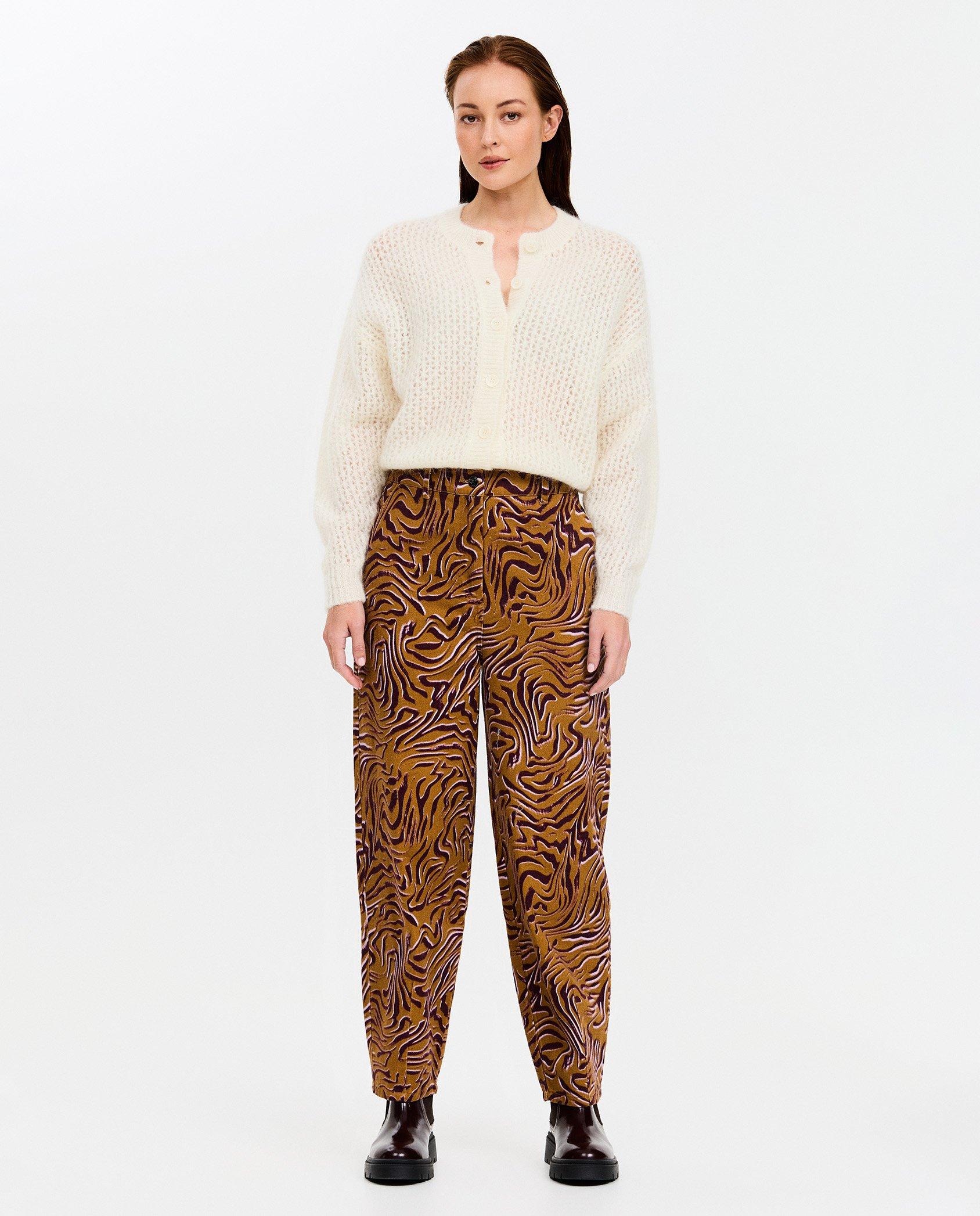 Pantalons - Jean à imprimé zèbre, straight fit