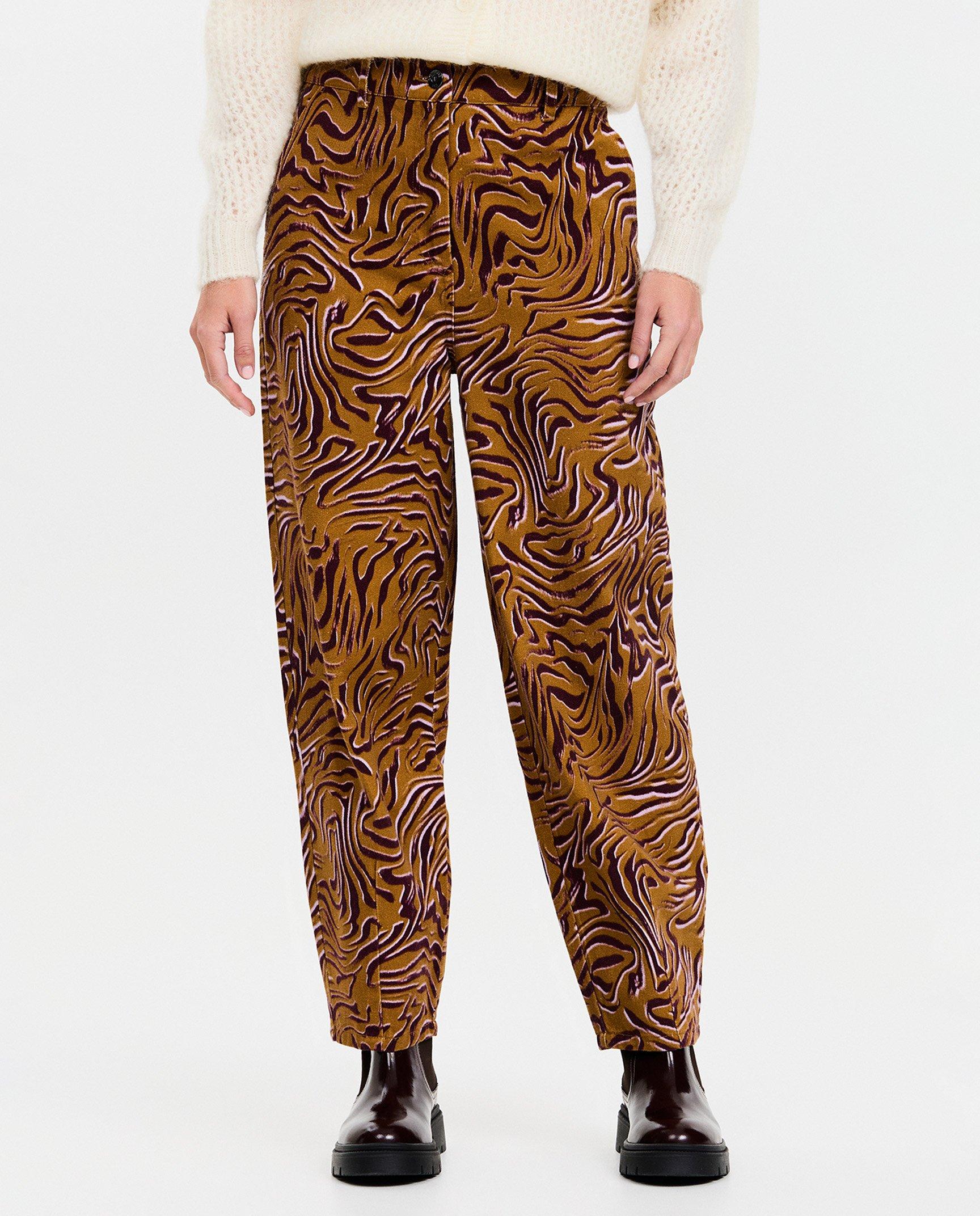 Pantalons - Jean à imprimé zèbre, straight fit