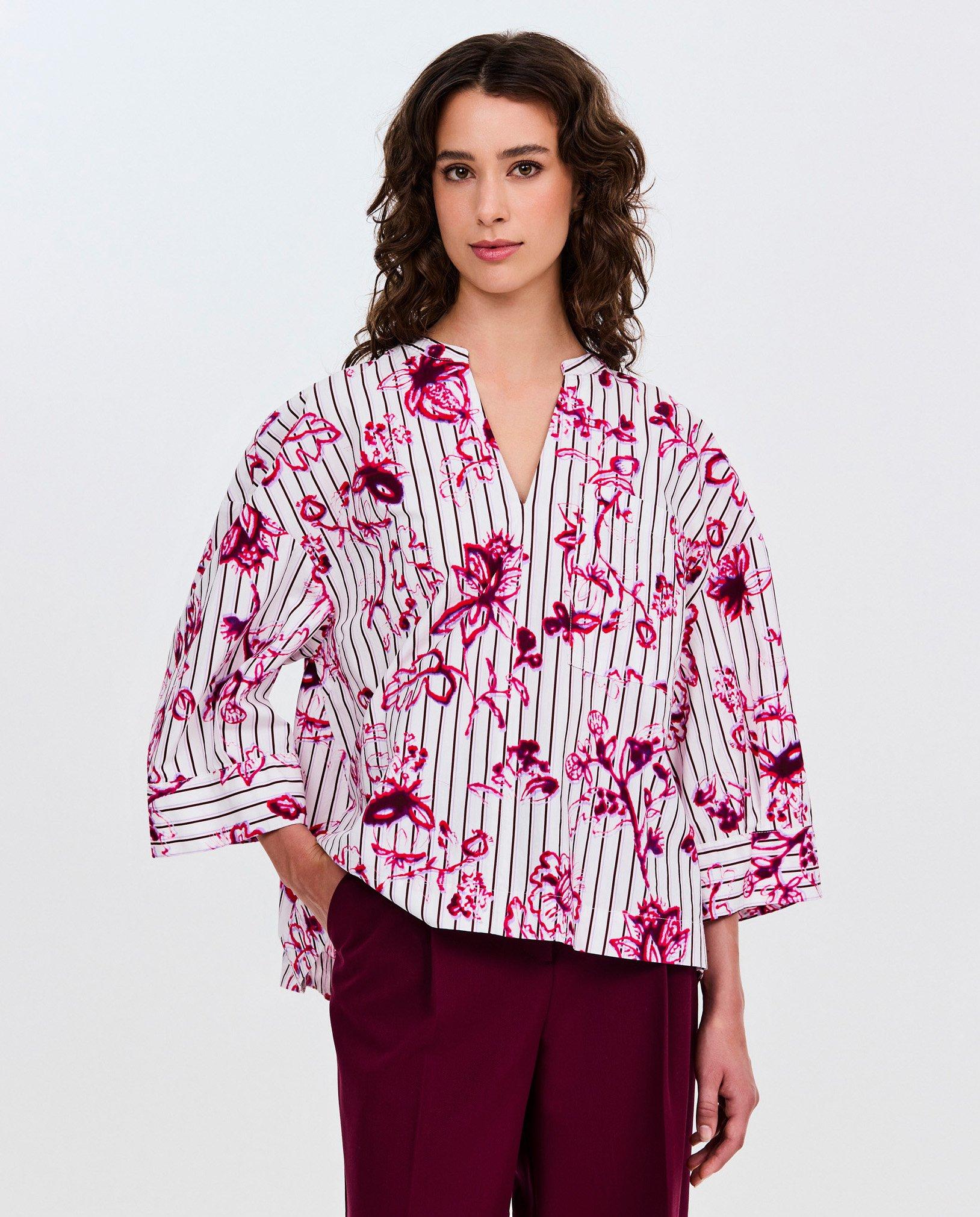 Blouse met bloemenprint - Product Detail - felrood - afbeelding nummer 1
