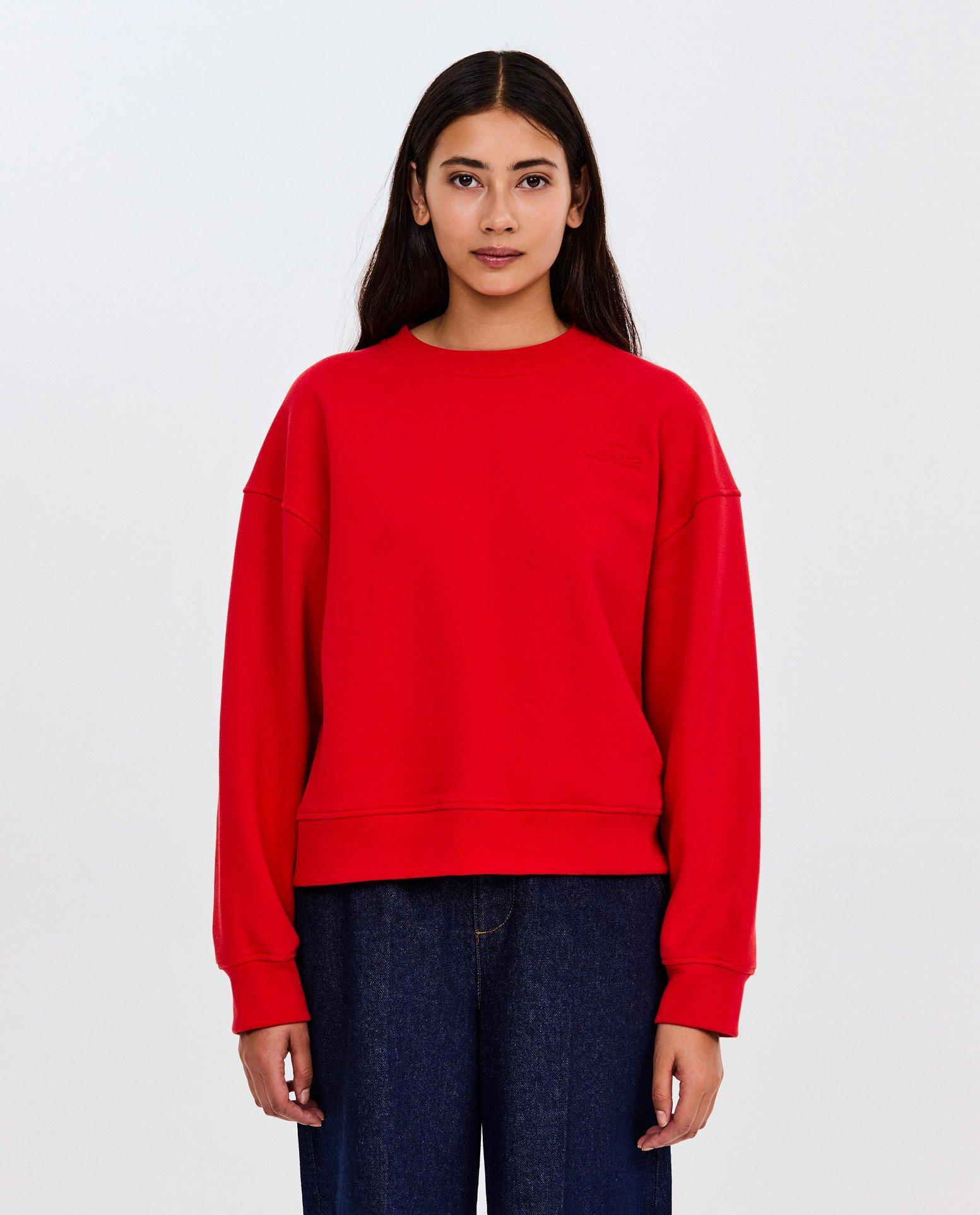 Rode sweater met siernaden - Product Detail - felrood - afbeelding nummer 1