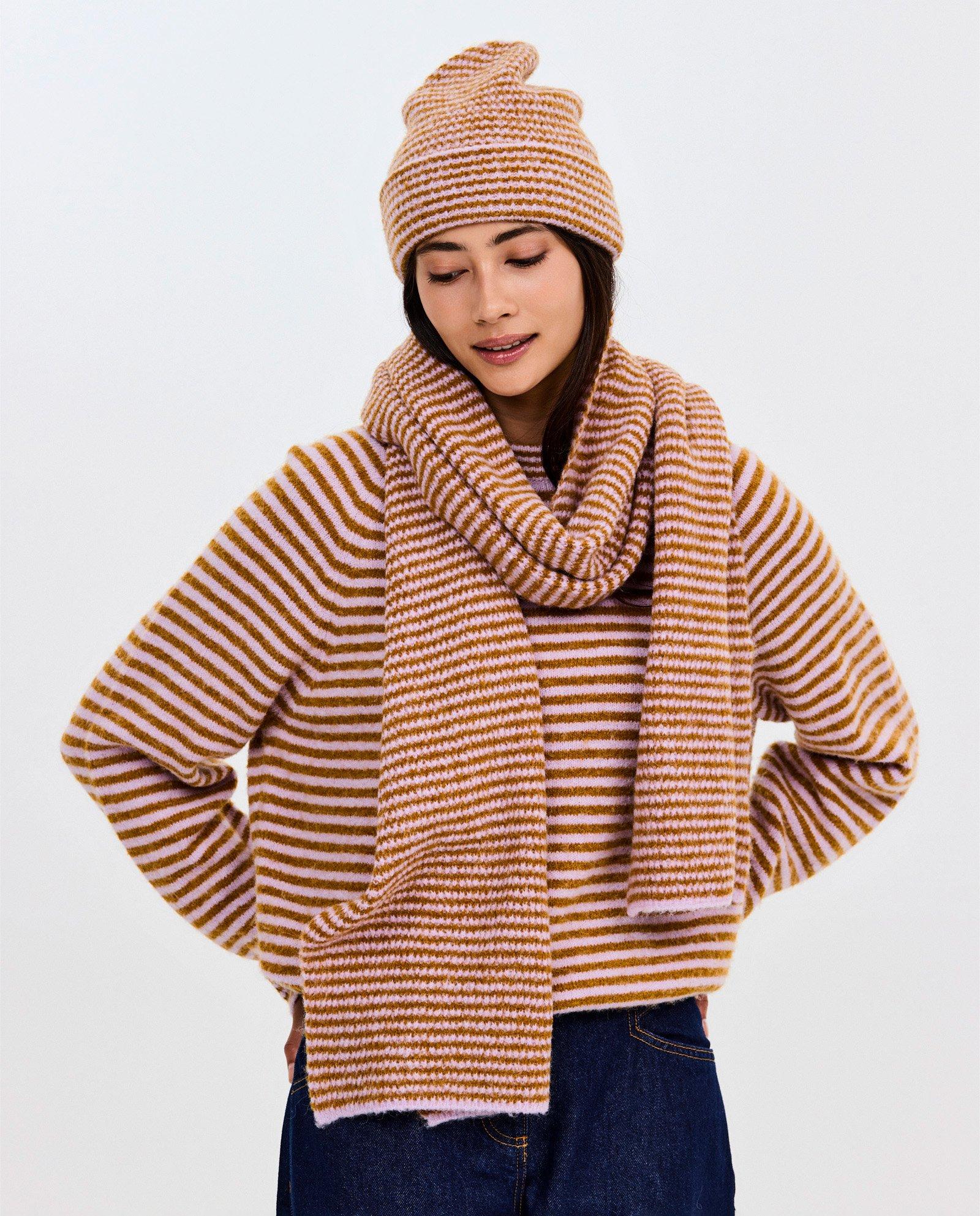 Sjaal met strepen - Product Detail - lila - afbeelding nummer 1