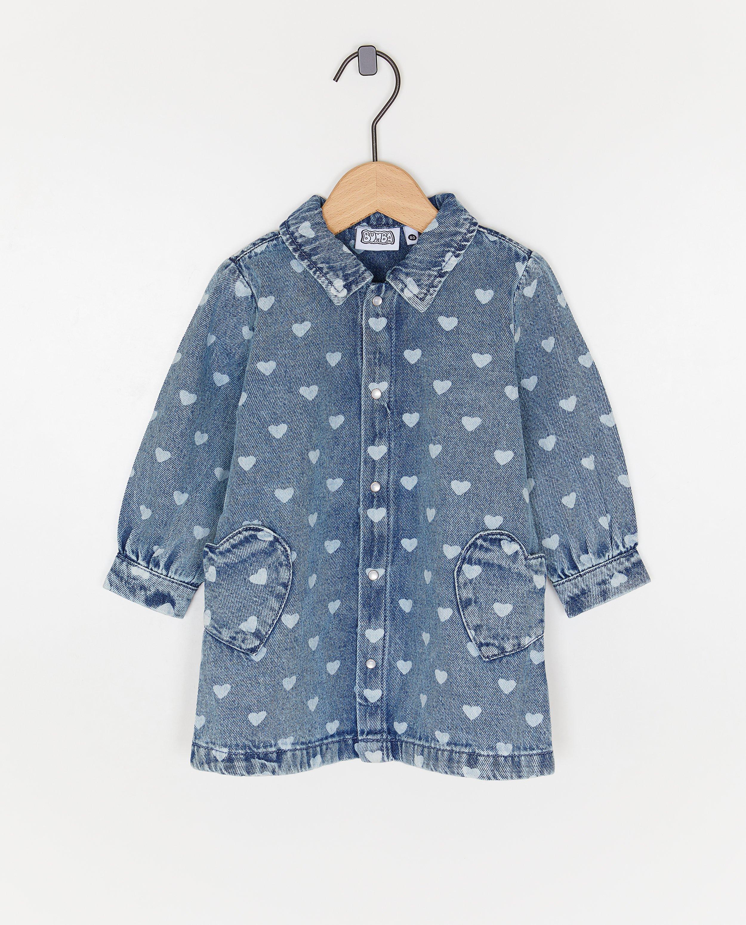 Robe en jean avec imprimé de cœurs - null - Bumba