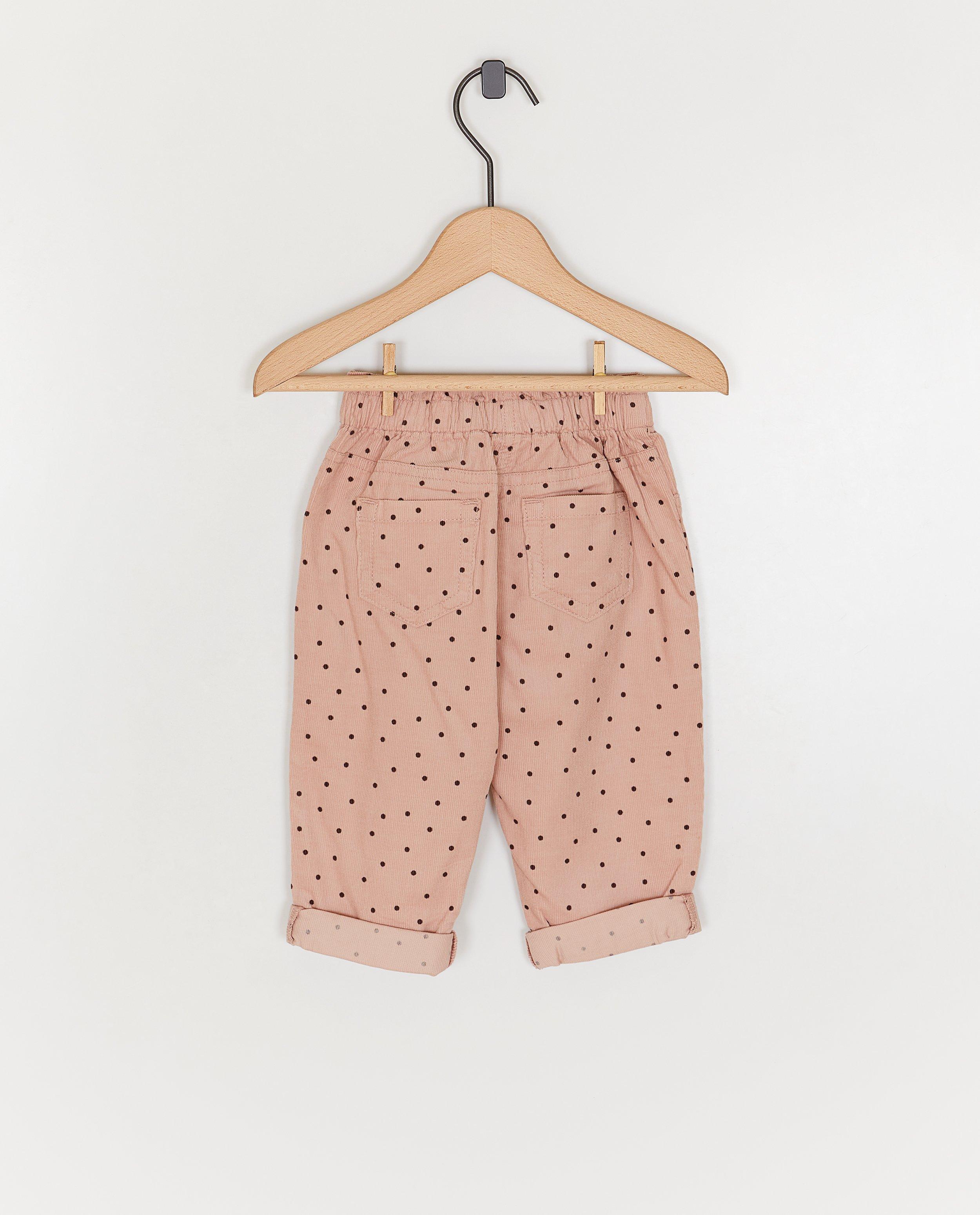 Broeken - Ribfluwelen broek met stippen, slouchy fit, 62-92