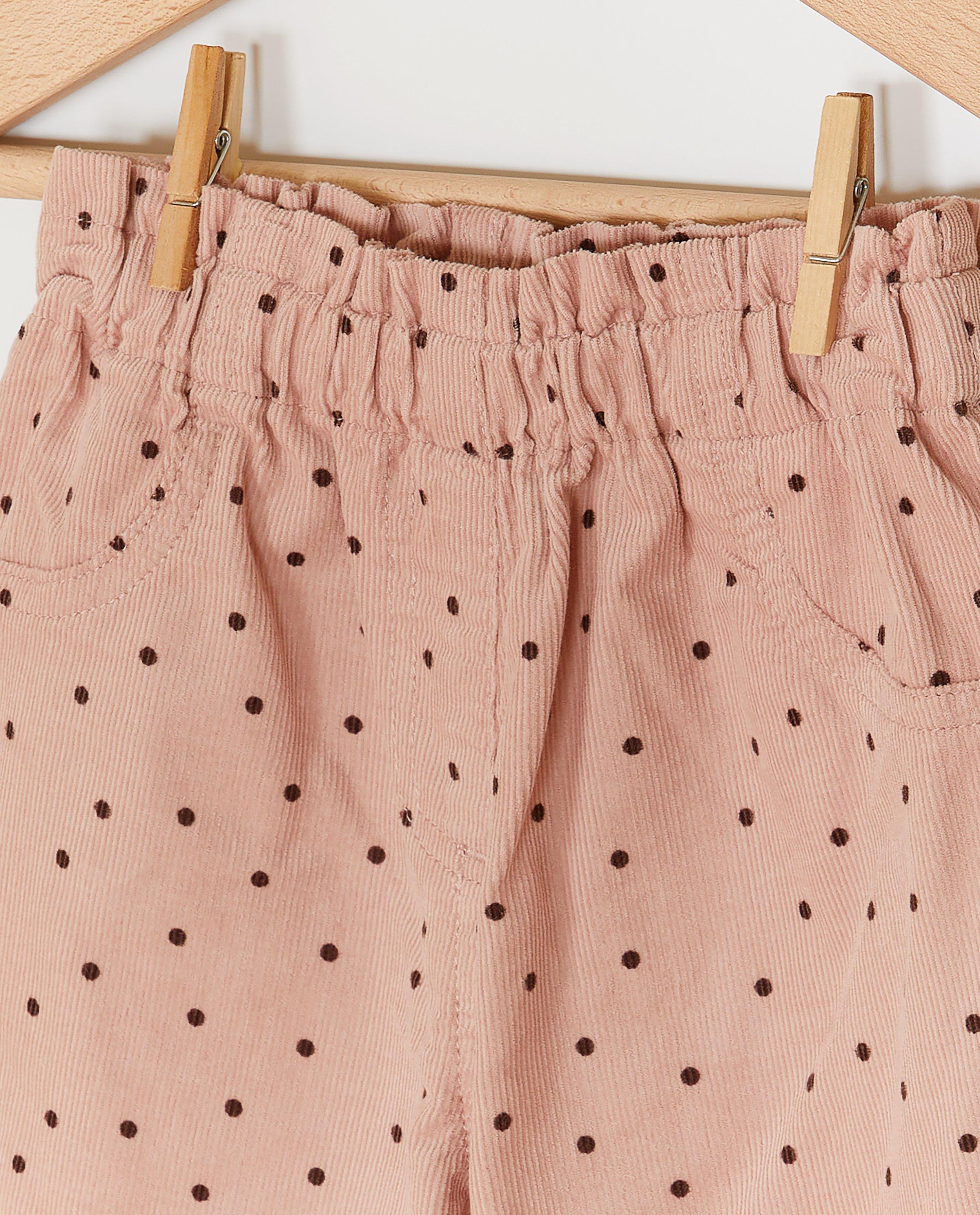 Broeken - Ribfluwelen broek met stippen, slouchy fit, 62-92