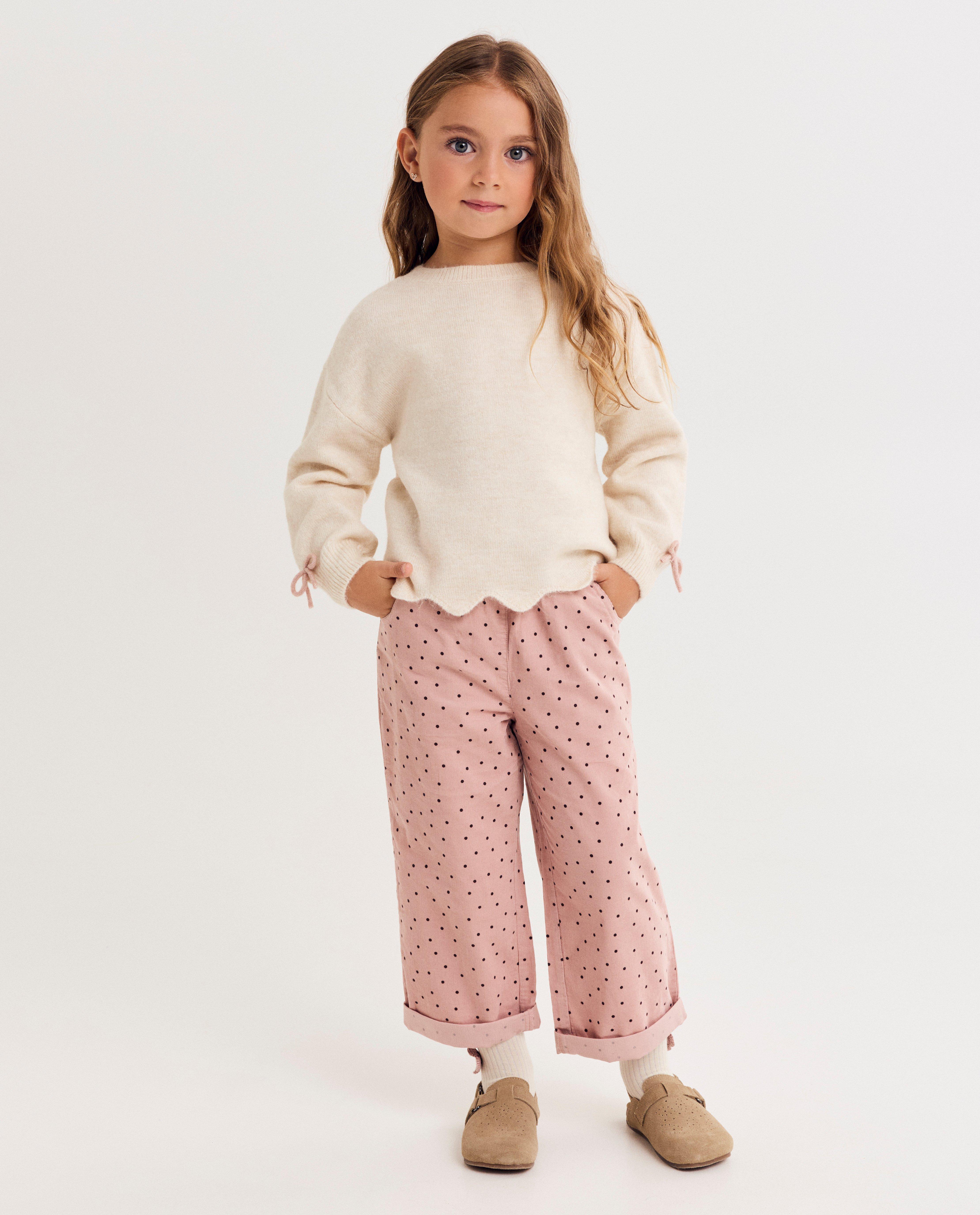 Ribfluwelen broek met stippen, straight fit, 98-128 - null - NICEfamily