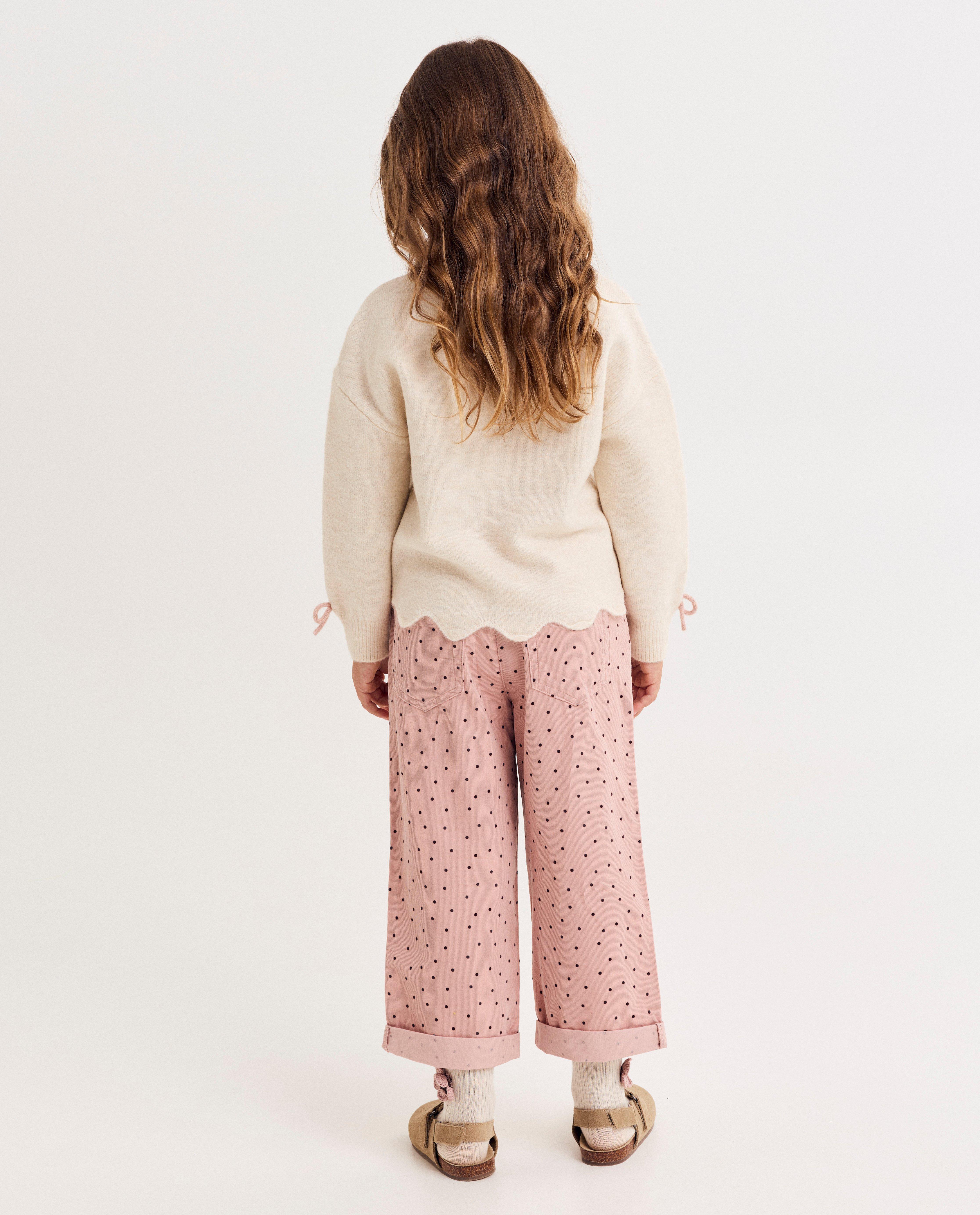 Broeken - Ribfluwelen broek met stippen, straight fit, 98-128
