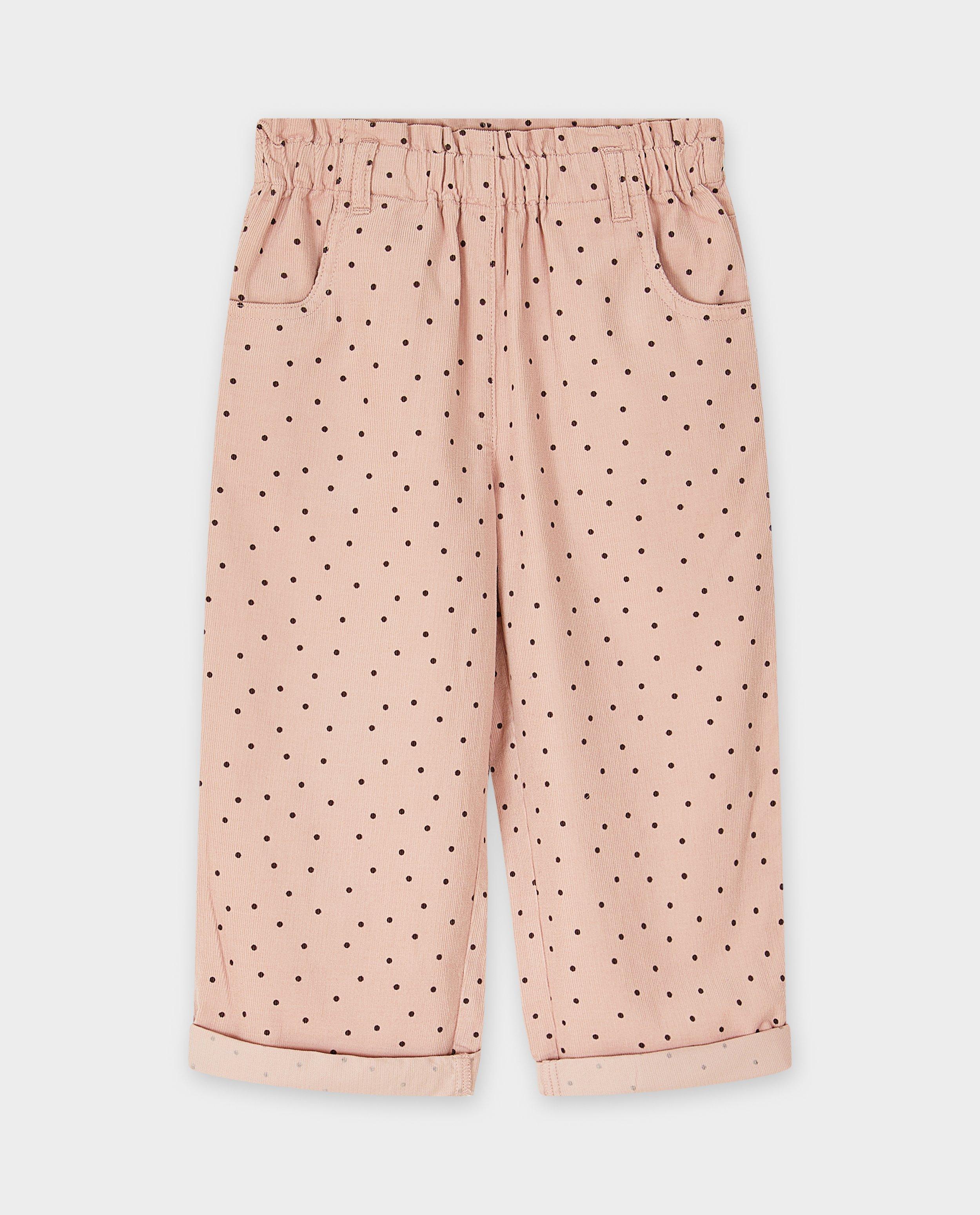 Broeken - Ribfluwelen broek met stippen, straight fit, 98-128