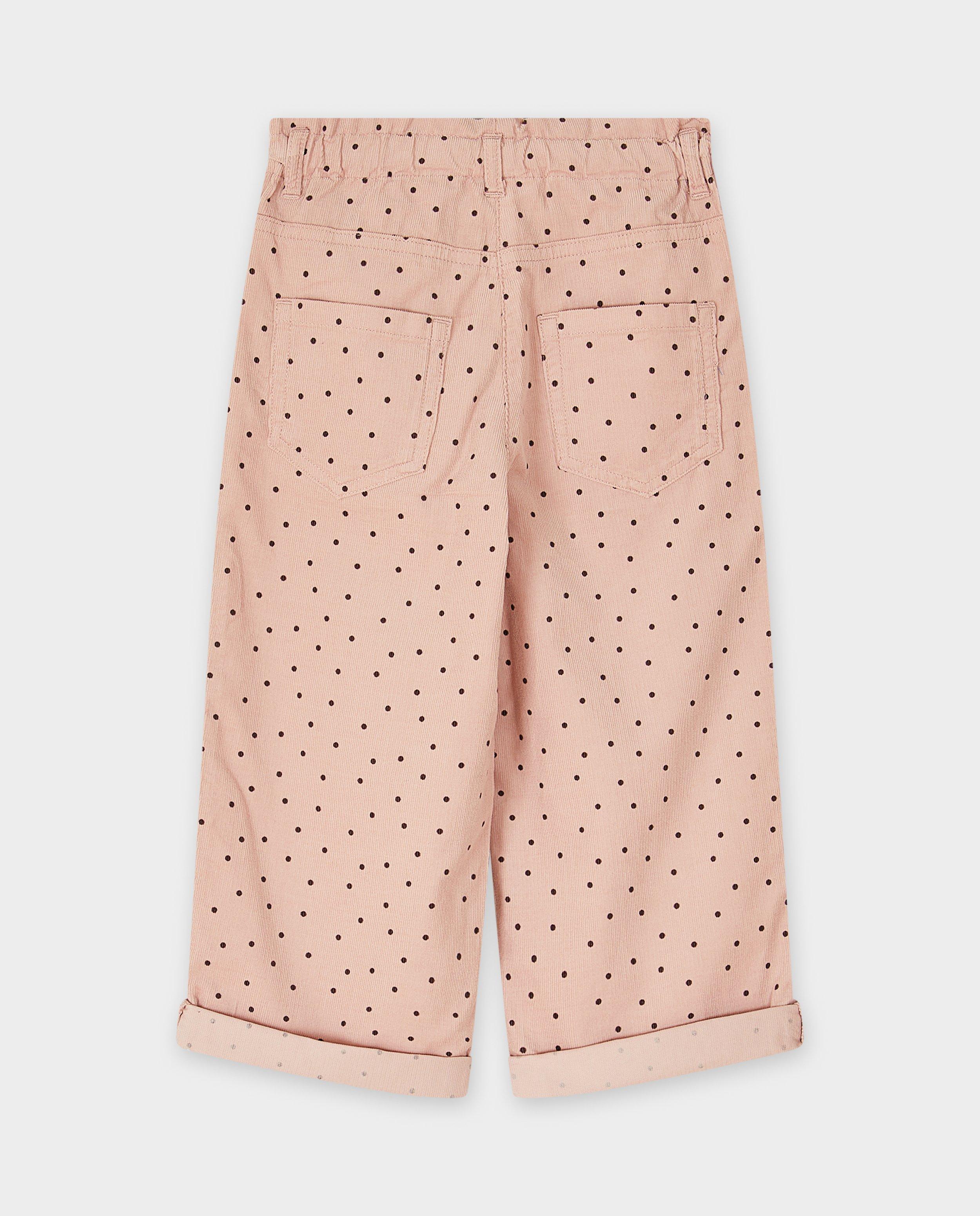 Broeken - Ribfluwelen broek met stippen, straight fit, 98-128