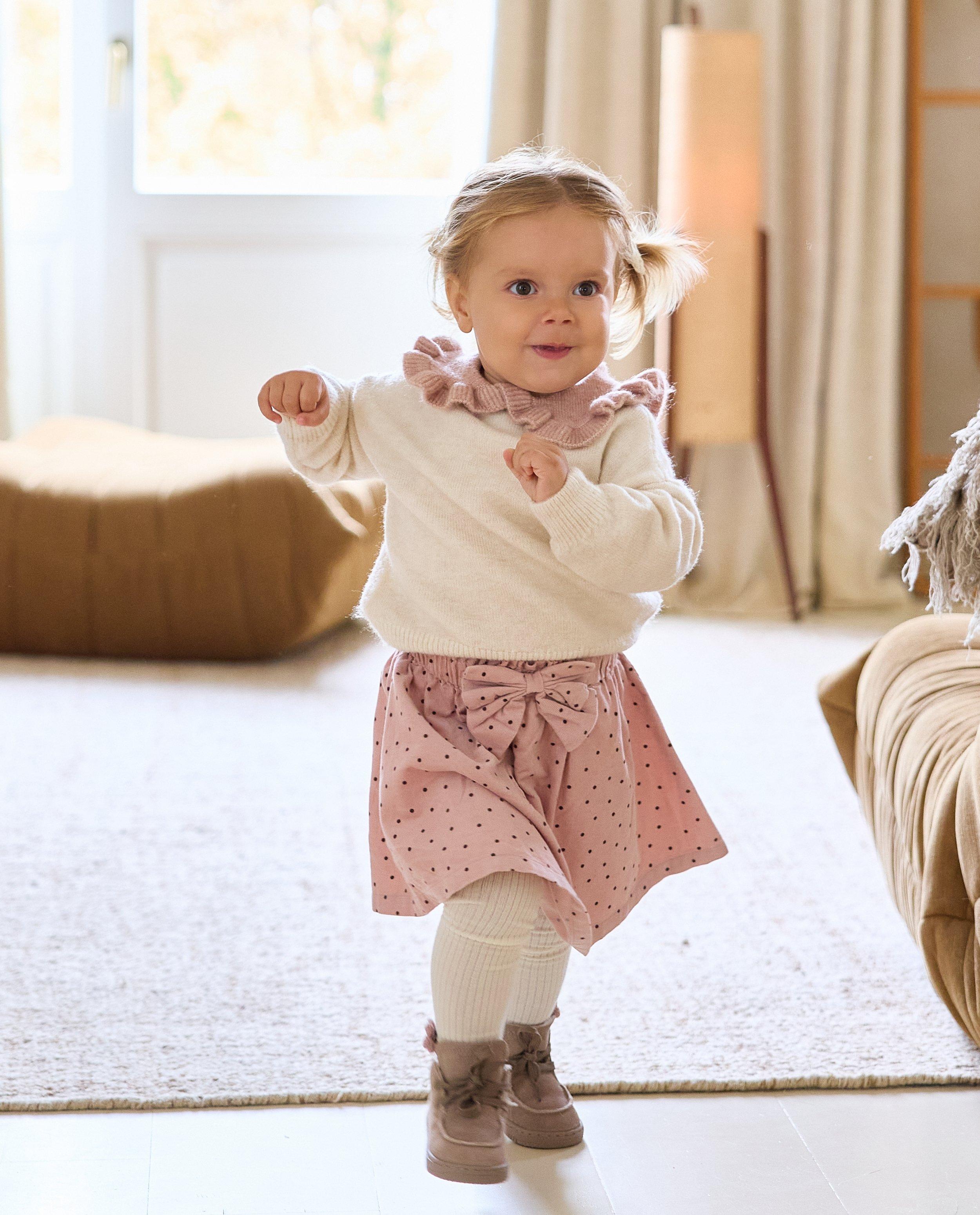 Ribfluwelen rok met stippen, 98-128 - null - NICEfamily