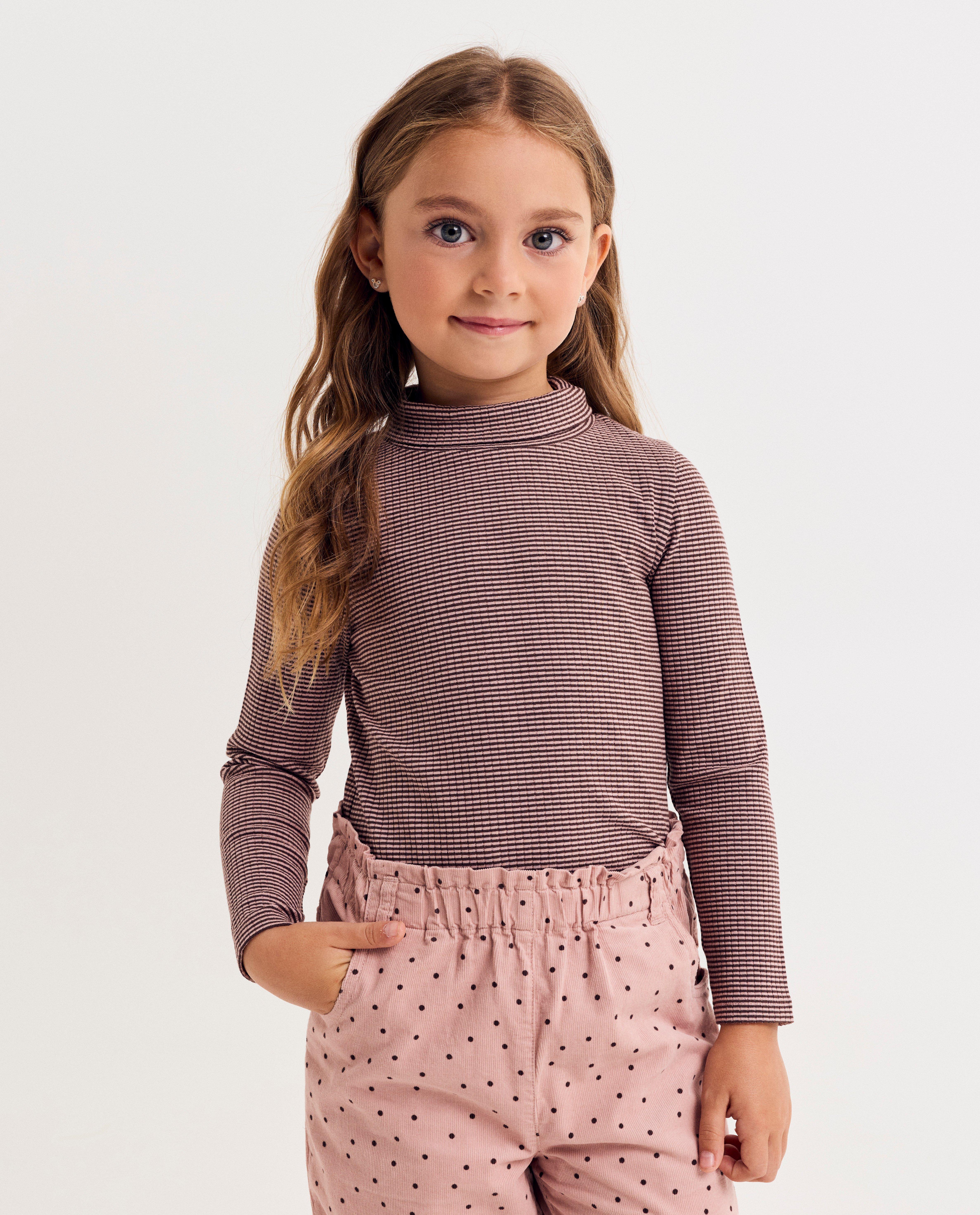 Gestreepte longsleeve met rolkraag, 98-128 - null - NICEfamily