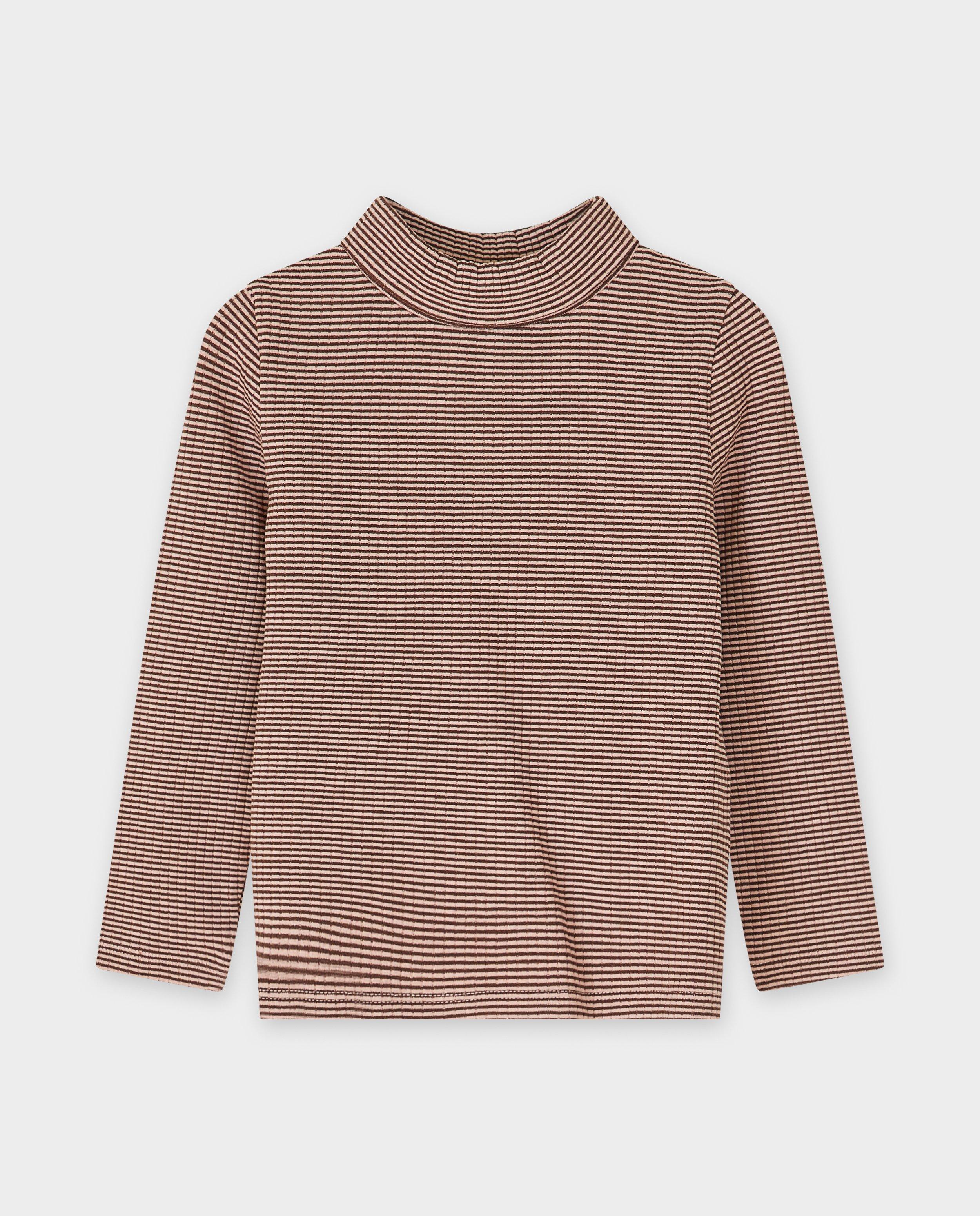T-shirts - Gestreepte longsleeve met rolkraag, 98-128