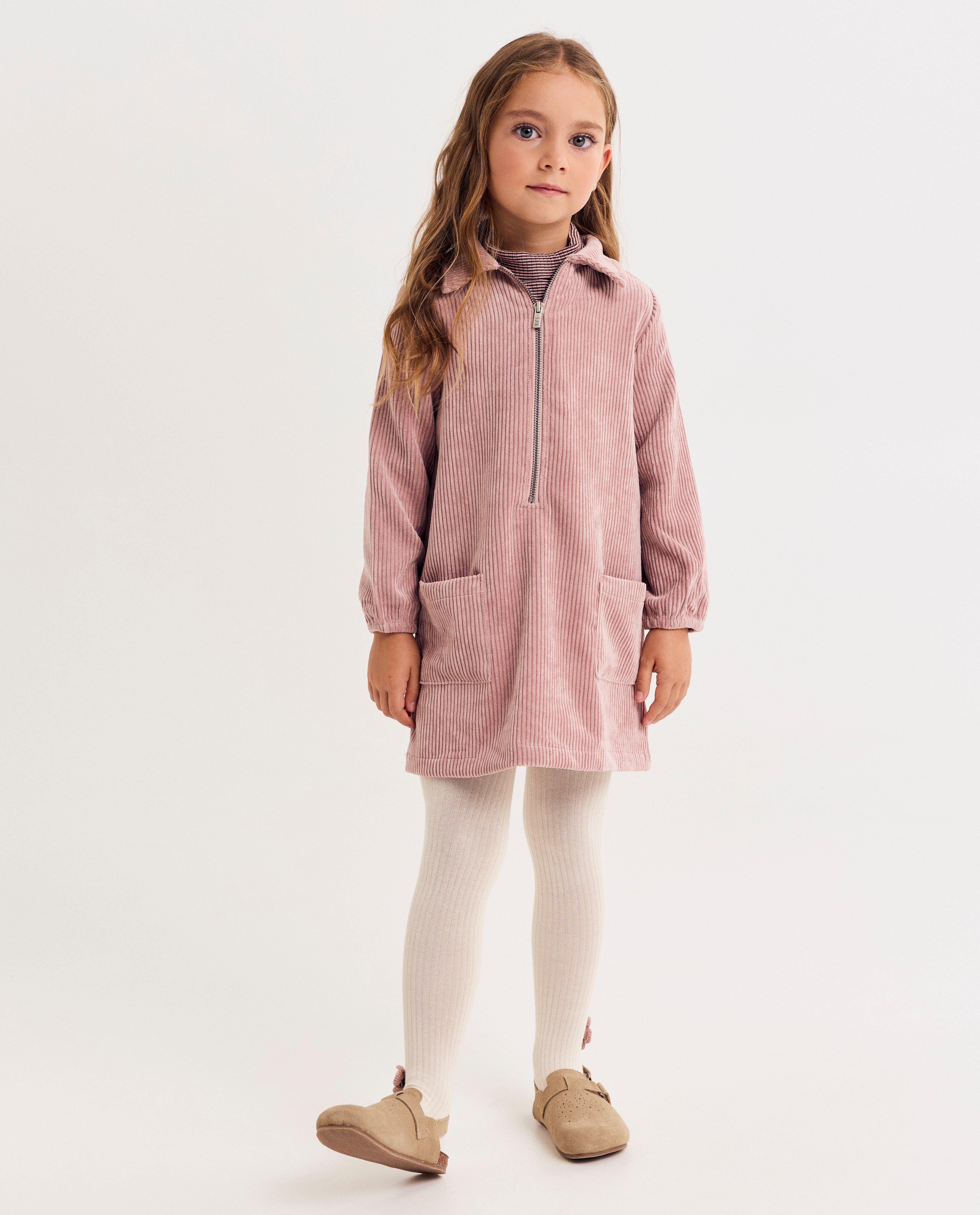 Robe rose en velours c&ocirc;tel&eacute;, 98-128 - D&eacute;tails du produit - rose - image num&eacute;ro 1